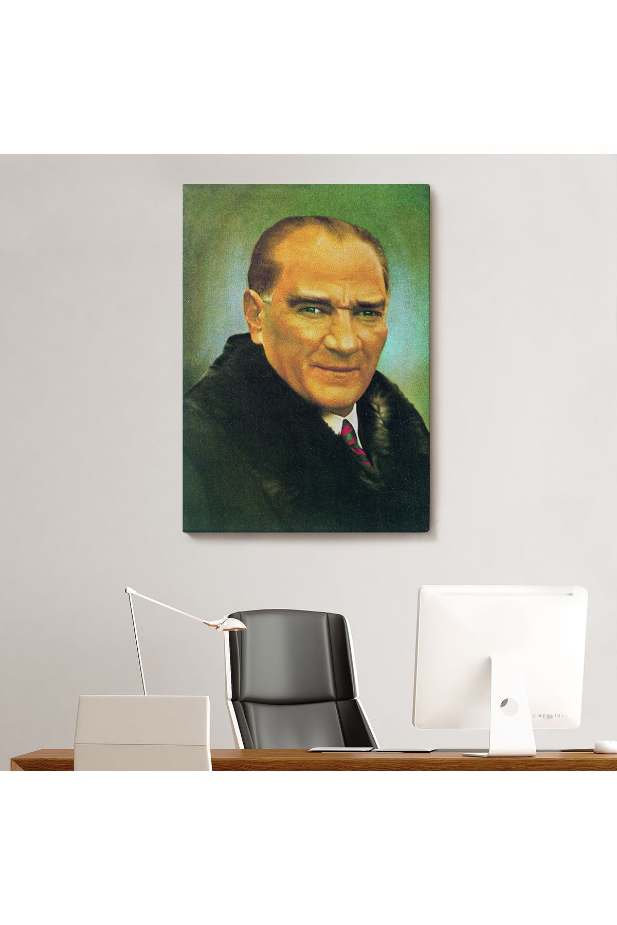 Atatürk Portre Tablosu Mustafa Kemal Atatürk Dikdörtgen Dekoratif Kanvas Tablo-CŞ-70