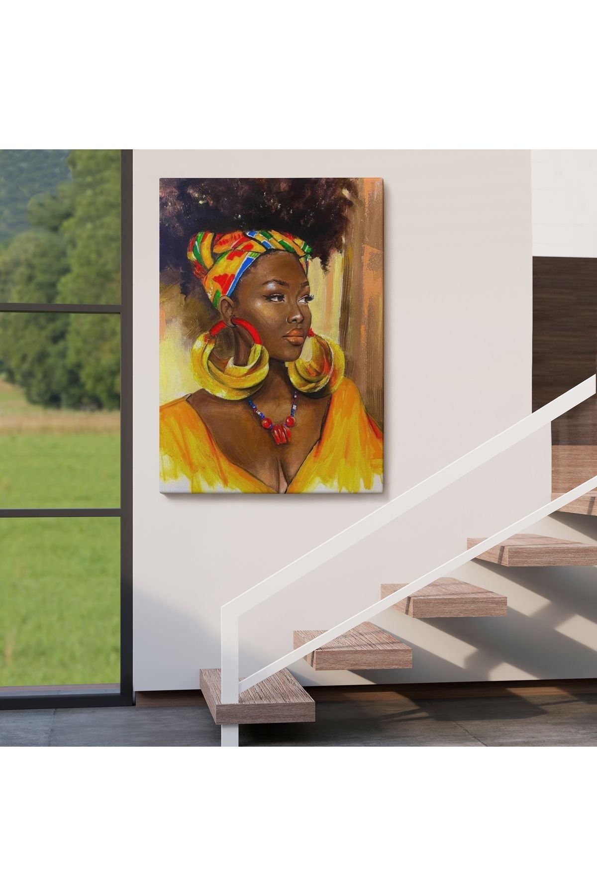 Afro Amerikalı Güzel Kadın Duvar Tablosu-6371