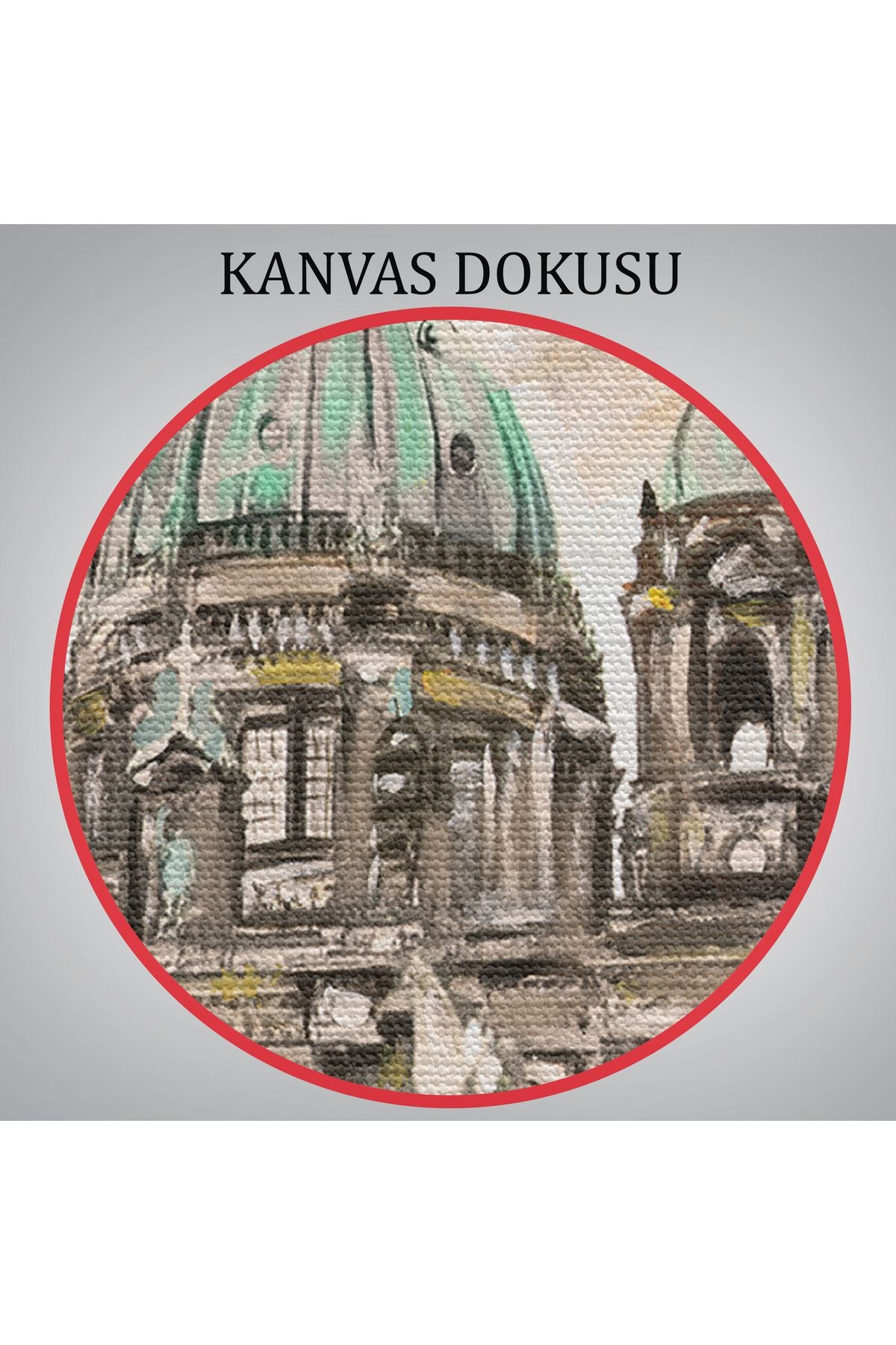 Berlin Sephora Katedrali Yağlıboya Görünüm Dekoratif Kanvas Tablo-3501