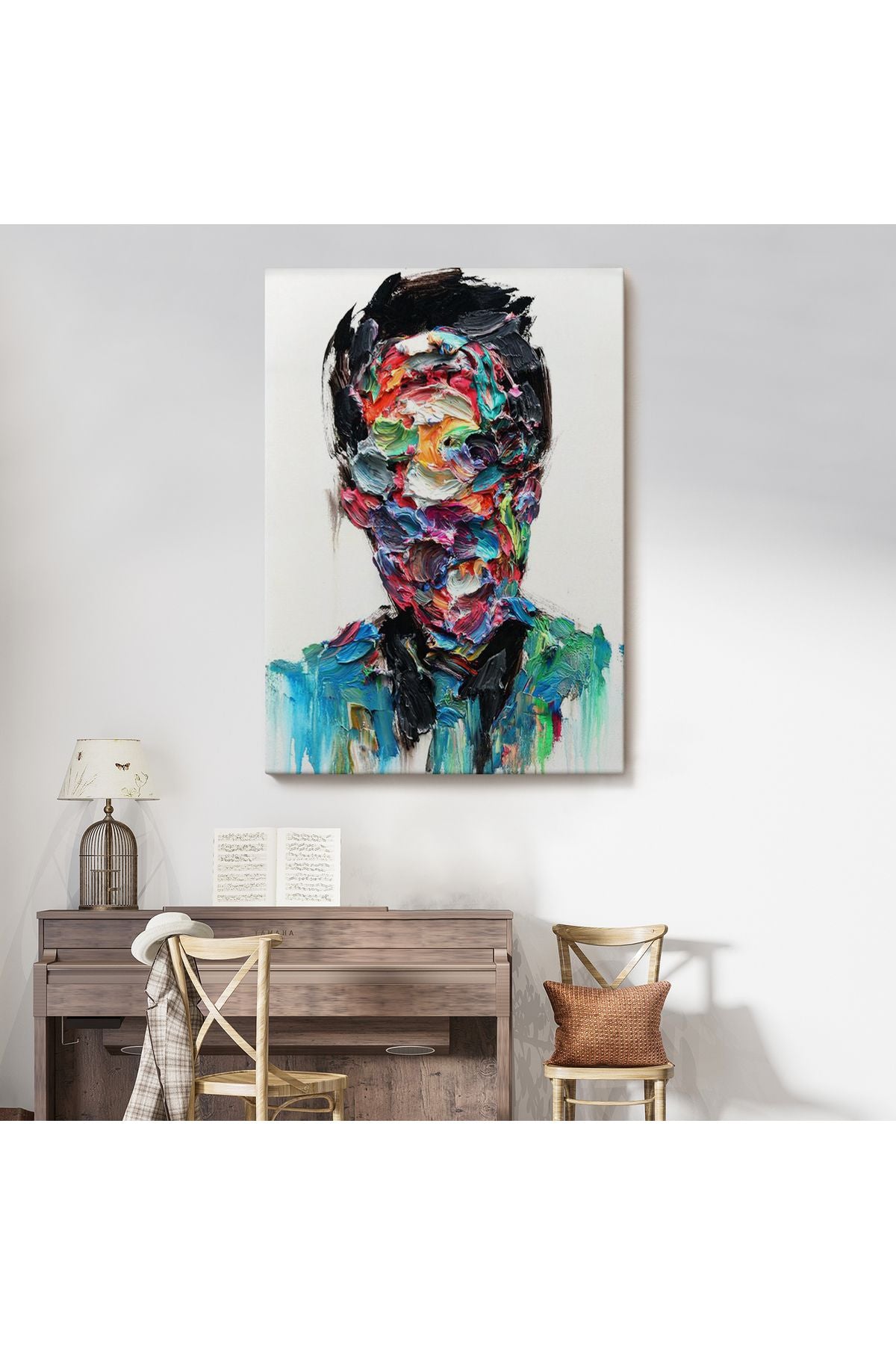Soyut Erkek Portresi Yağlıboya Görünümlü DuvarTablosu-6320