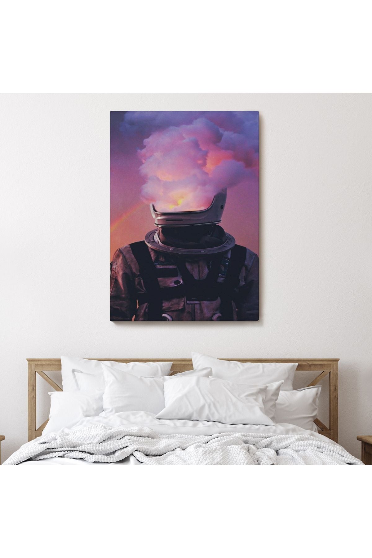 Beyni Yakılan Astronot Kanvas Tablo, Gerçeküstü Pop Art Kanvas Tablo-5214