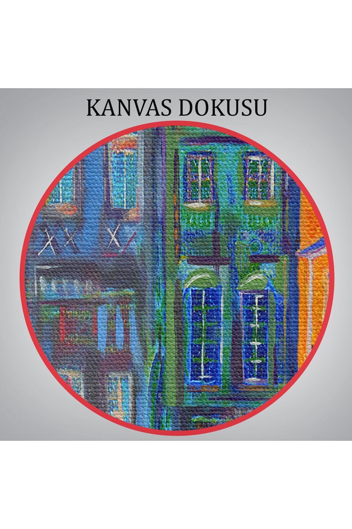 Hollanda Evleri Yağlıboya Görünüm Dekoratif Kanvas Tablo-3442