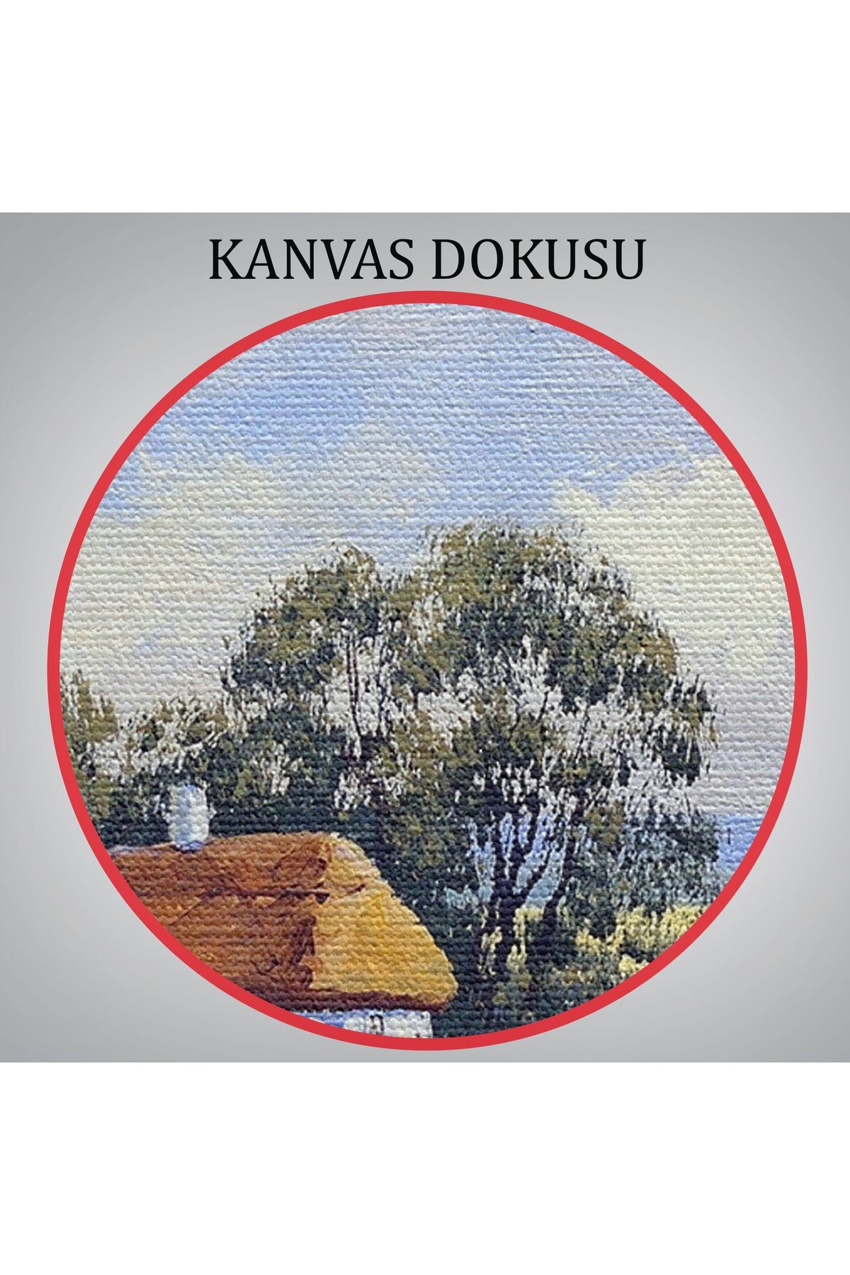 Buğday Tarlası Ve Değirmen Yağlıboya Görünüm Dekoratif Kanvas Duvar Tablosu-3556