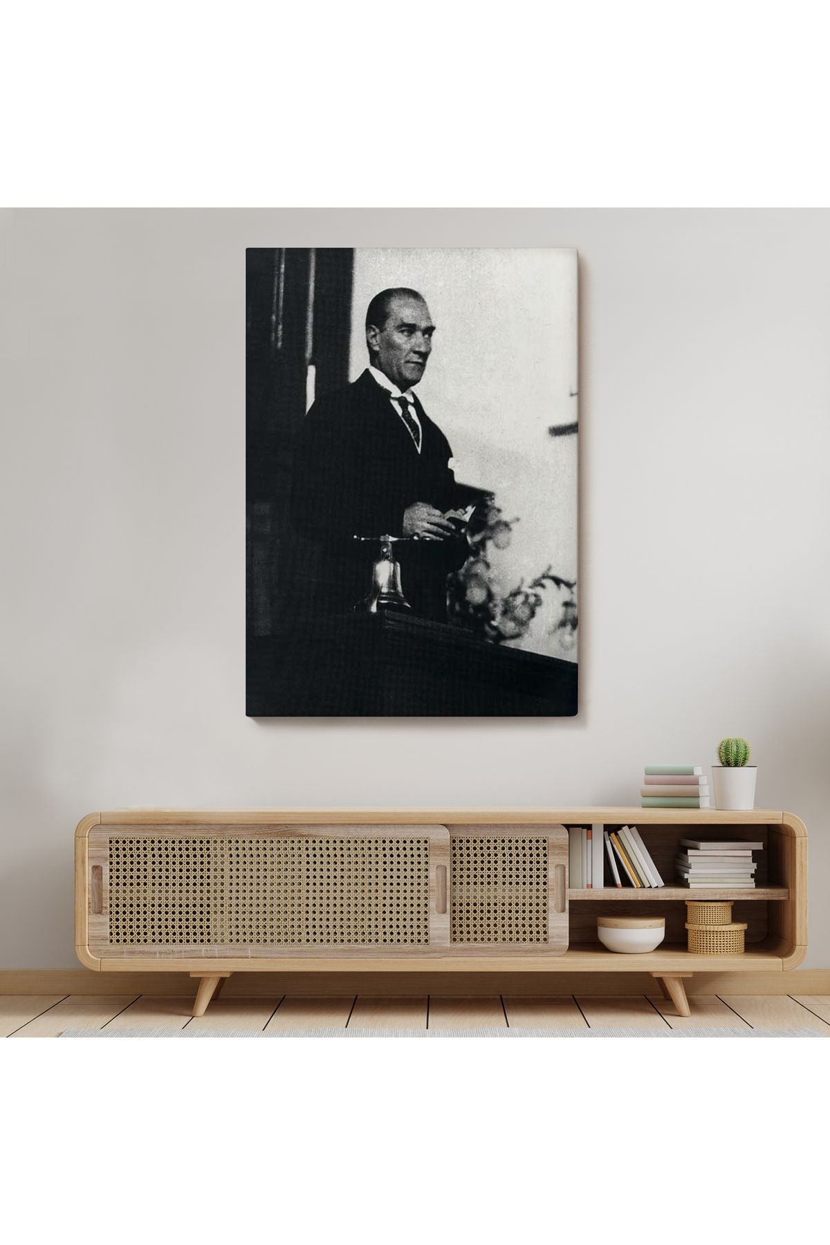 Atatürk Portre Tablosu Mustafa Kemal Atatürk Dikdörtgen Dekoratif Kanvas Tablo-FY-148