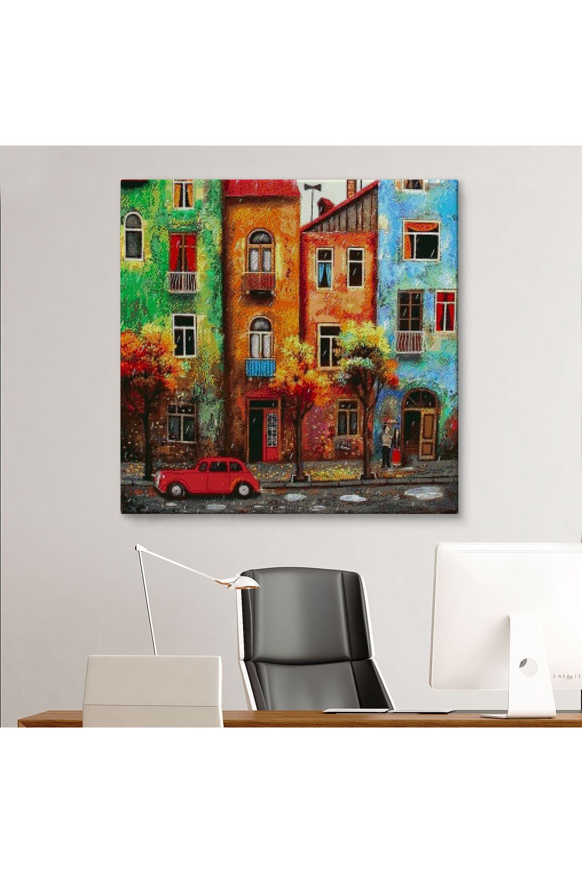 Renkli Hollanda Evleri Kanvas Tablo-5865