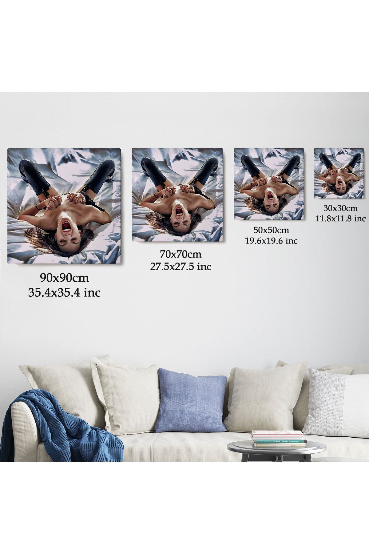 Çığlık atan Çıplak Güzel Kadın Kanvas Tablo-5333