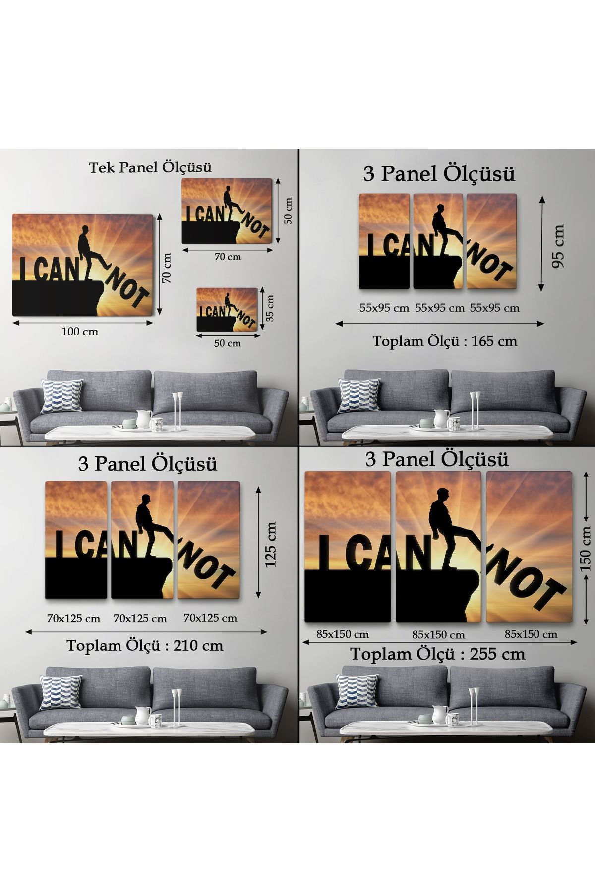 Yapamam, Ayakta Uçurum Kelimeyi Zorlar Kanvas Tablo, Ben Yapabilirim, Motivasyon-5409