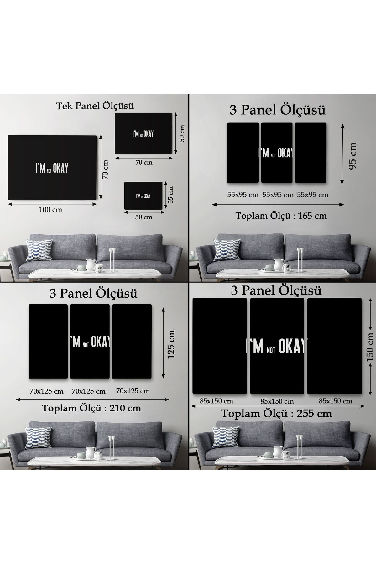 Ben İyi Değilim Kanvas Tablo, Aykırı Duvar Sanatı, Tablo-5371