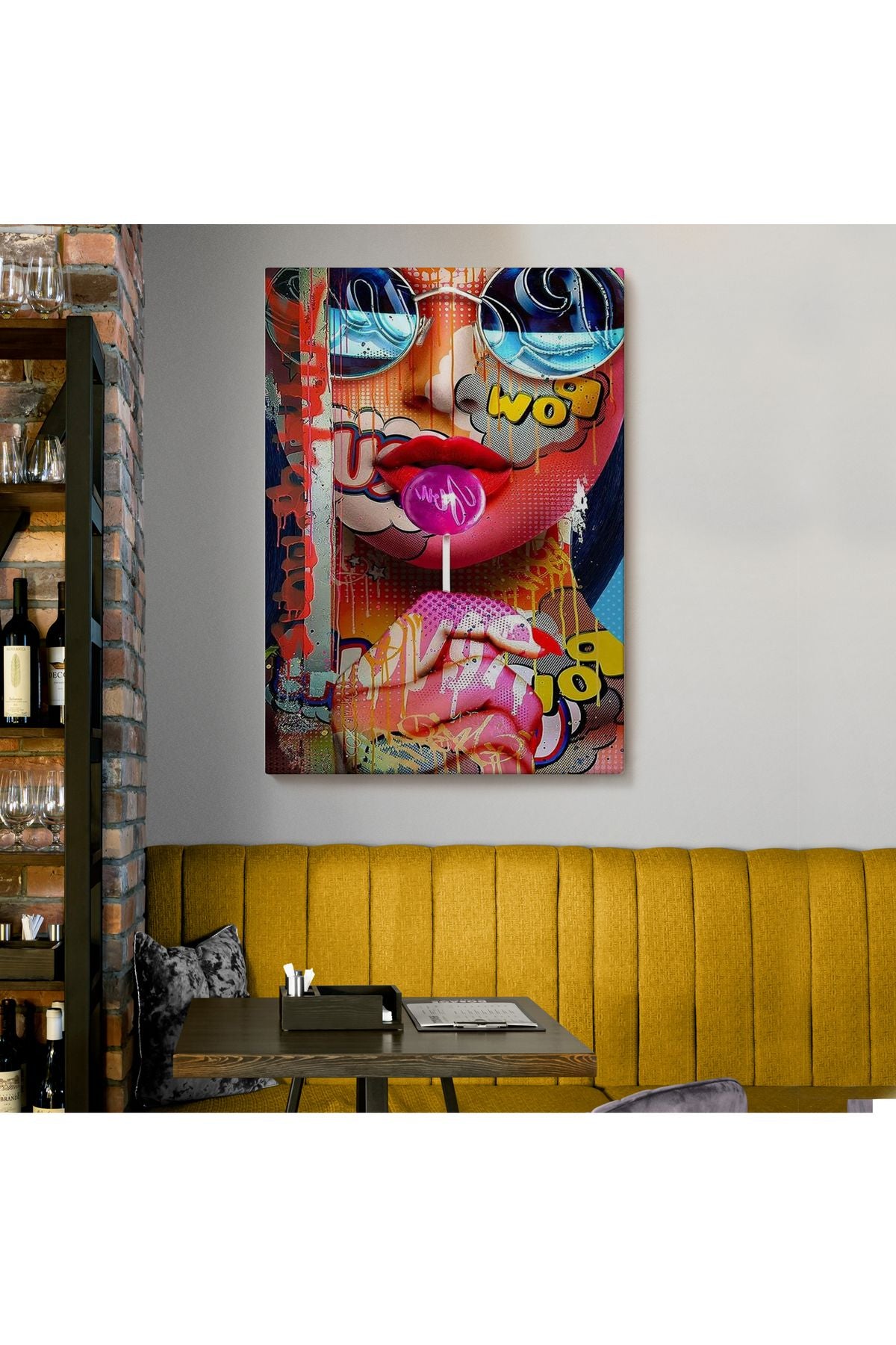 HG Pop Art Sokak Sanatı Renkli Kadın Dekoratif Duvar Tablosu-6107