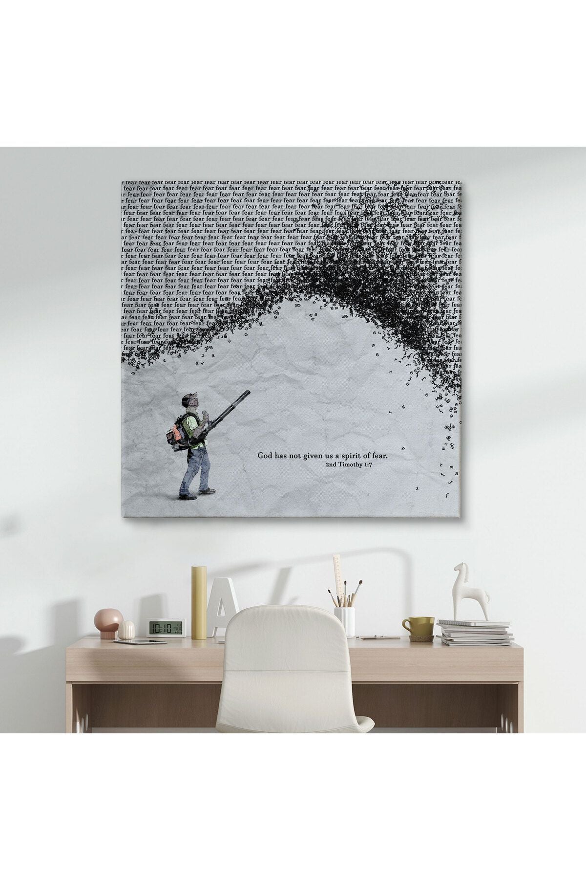 Tanrı Bize Korku Ruhu Vermedi Kanvas Tablo-5324