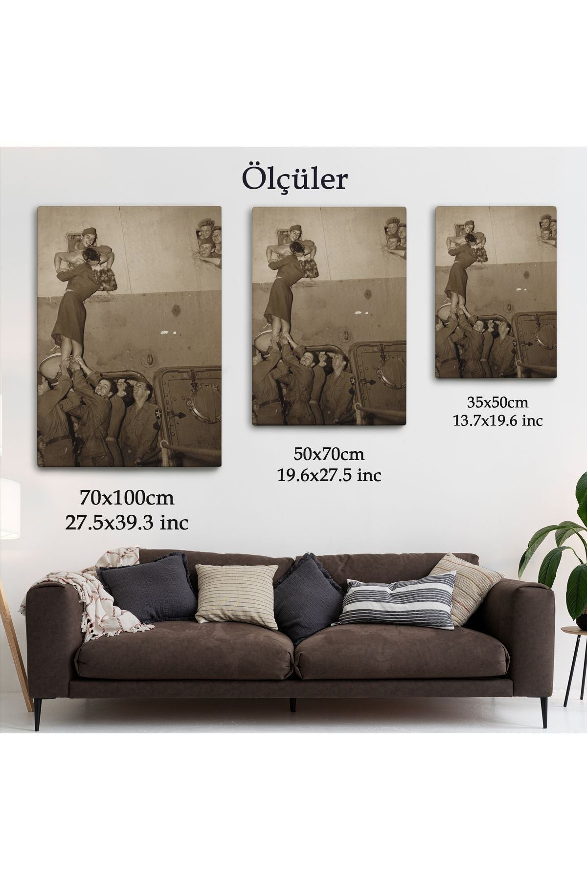 Marlene Dietrich Tutkuyla Öpüşerek İkinci Dünya Savaşından Eve Döndü Kanvas Tablo-5269
