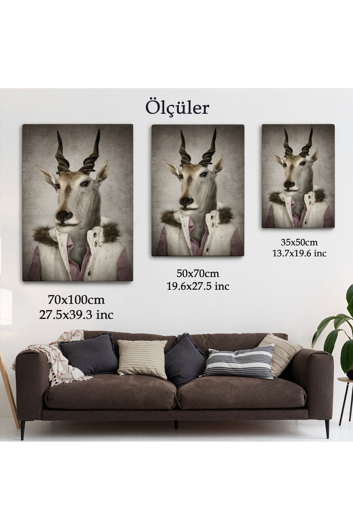 YB HG Keçi Kafalı İnsan Kanvas Tablo-4986