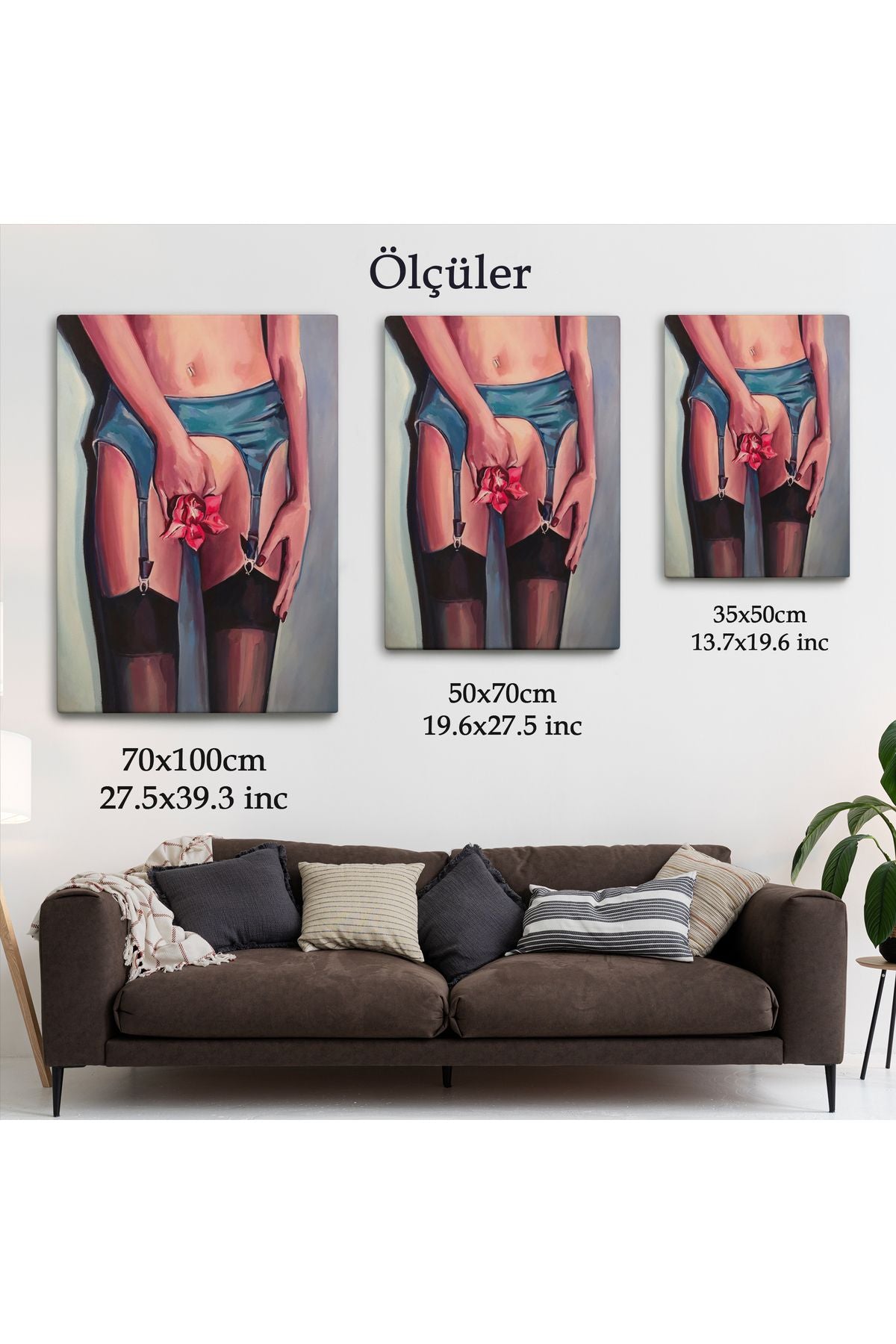 Akdenizpos On01 Çıplak Sexi Kadın Sürreal Duvar Tablosu-6073 (Yeni)