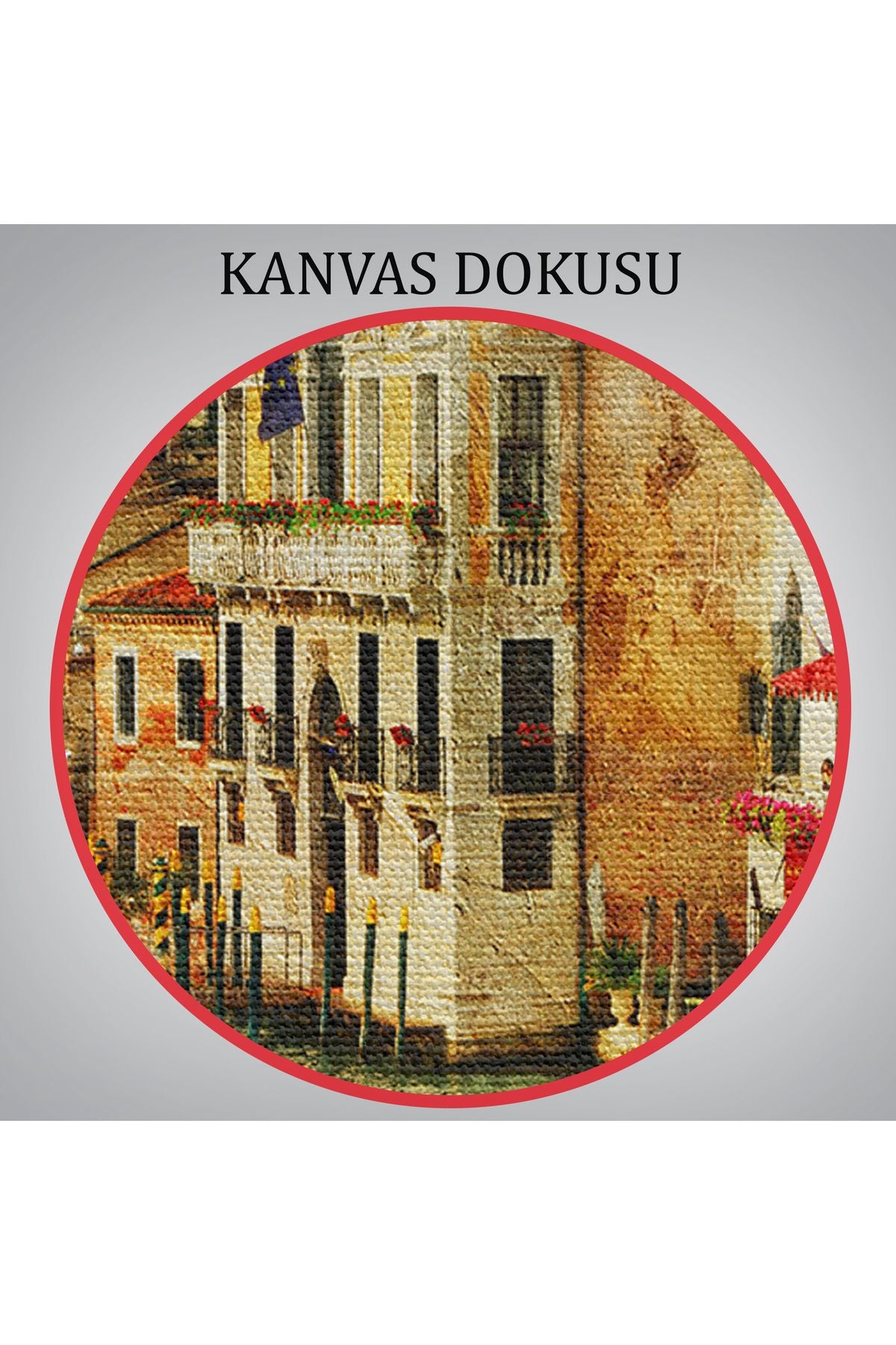 Venedik Kanalları Yağlıboya Çalışması Dekoratif Kanvas Duvar Tablosu-3428