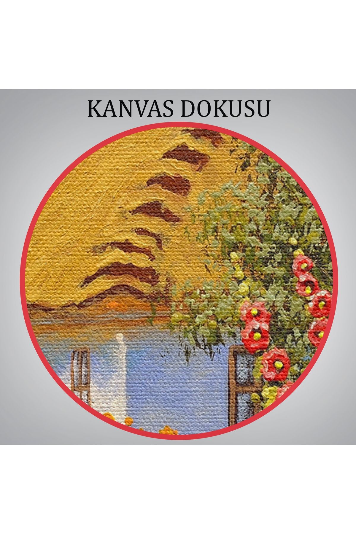 Köy Evi Manzarası Yağlıboya Görünüm Dekoratif Kanvas Duvar Tablosu-3654