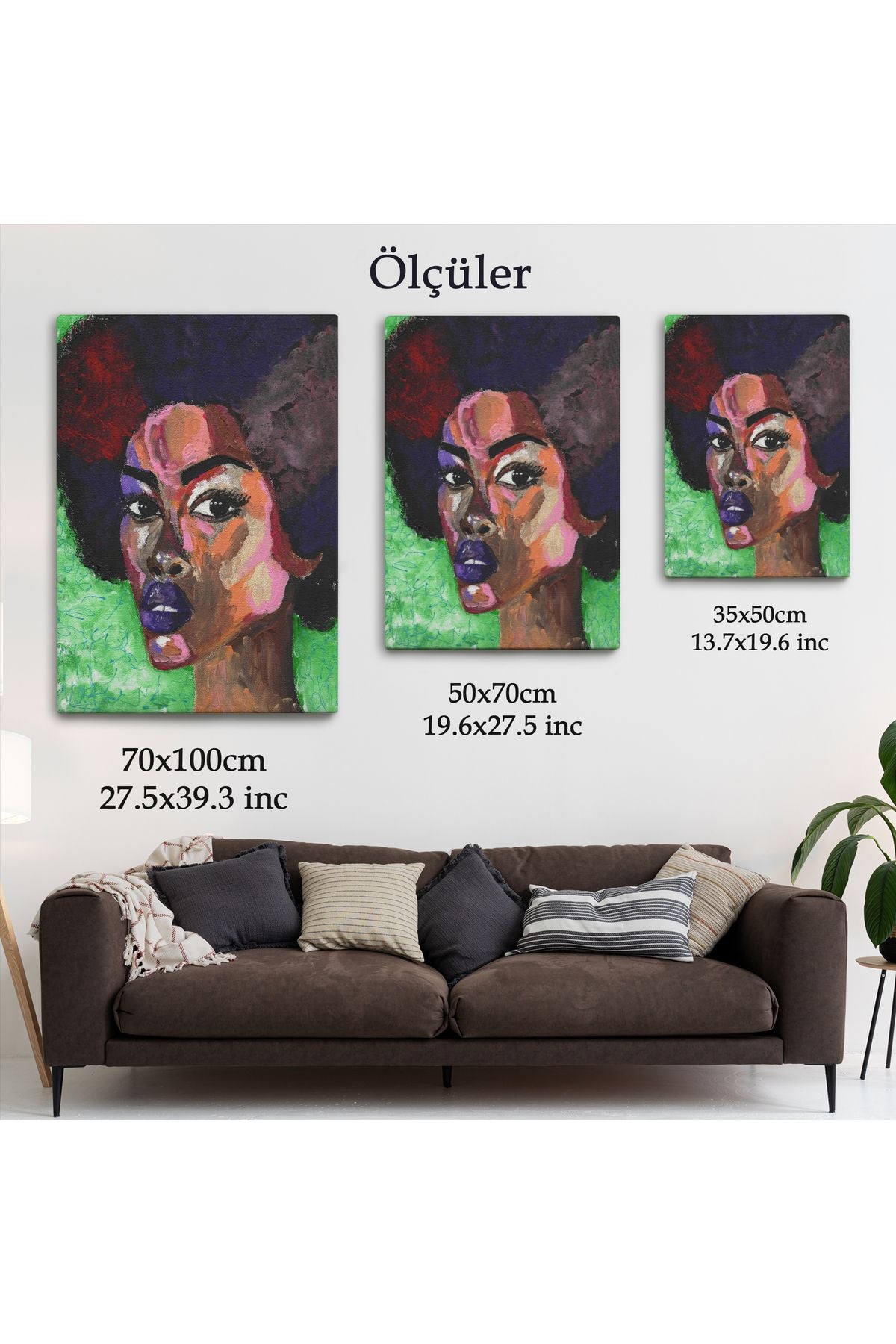 Afrikalı Kadın Portresi Pop Art Duvar Tablosu-6004