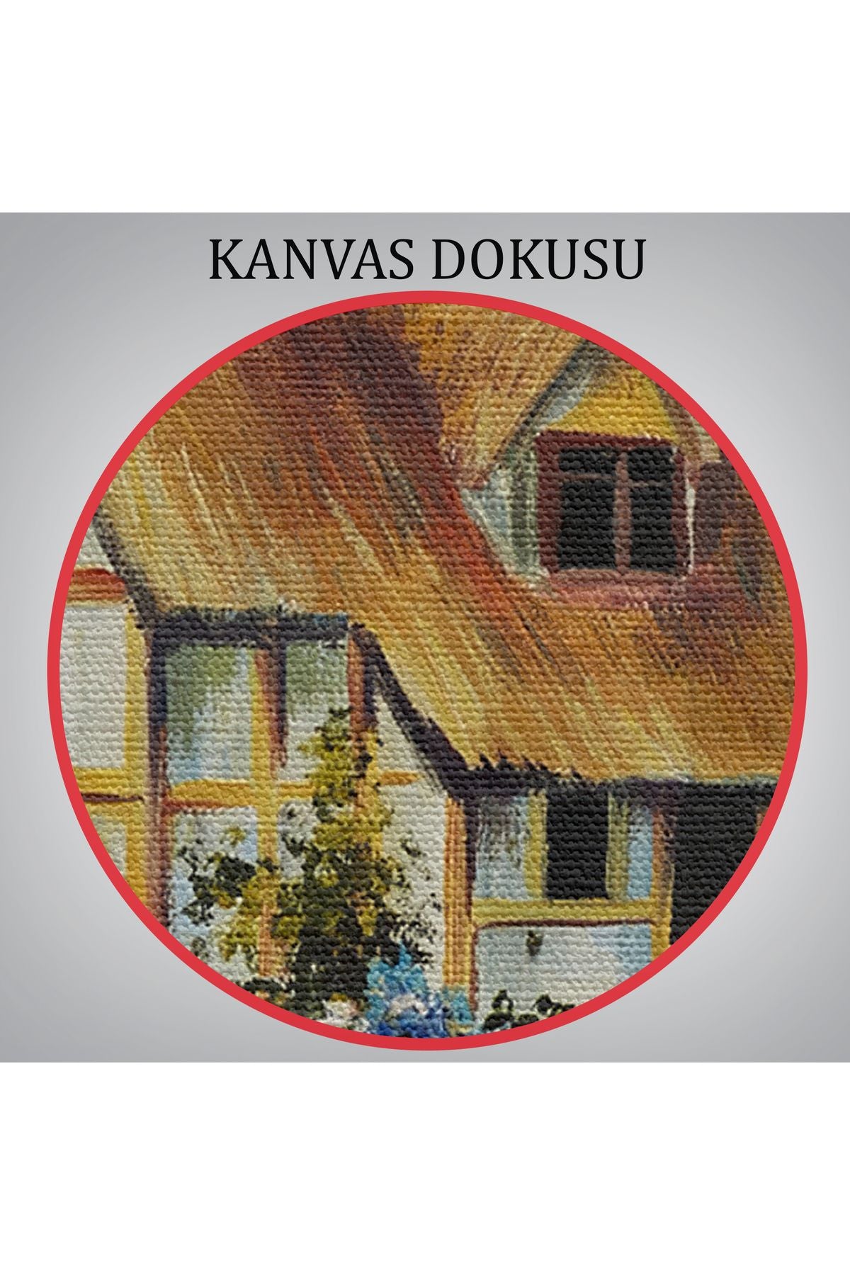 Bahçeli Orman Evi Yağlıboya Dekoratif Kanvas Duvar Tablosu-3447