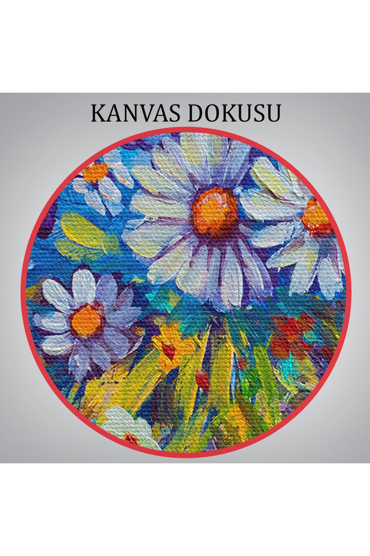 Vazodaki Çiçekler Yağlıboya Görünüm Dekoratif Kanvas Duvar Tablosu-3641