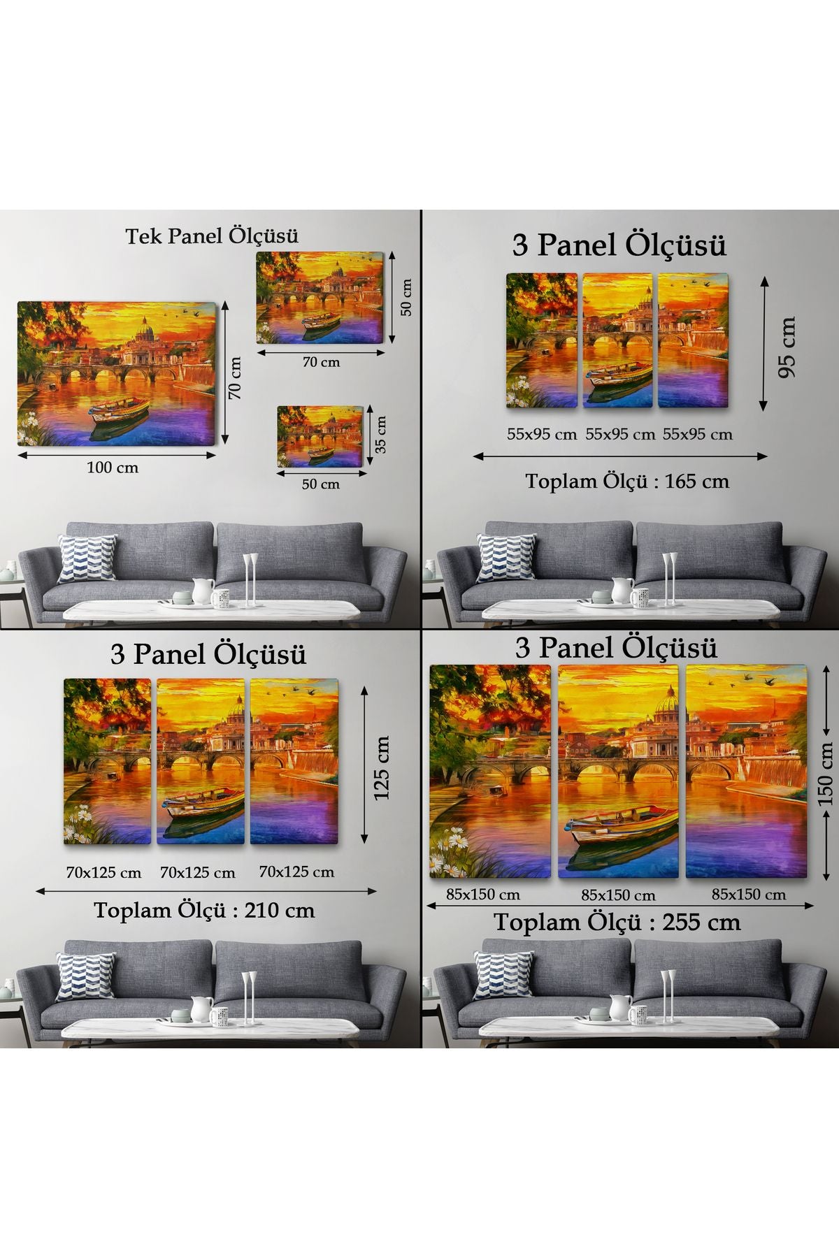 İtalya'daki Aziz Petrus Katedrali ve Tiber Nehri Tablosu-3544