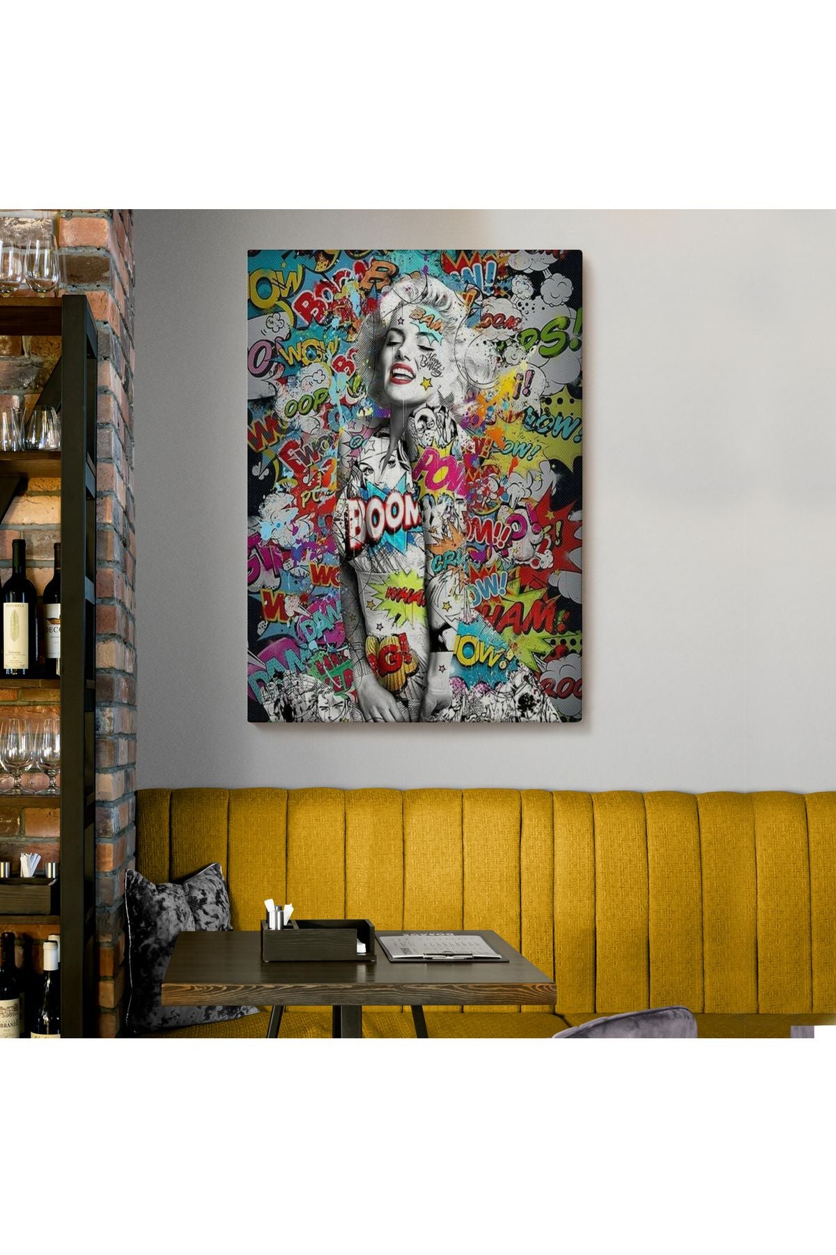 Graffiti Marilyn Monroe, Renkli Marilyn Monroe Kanvas Tablo-5307