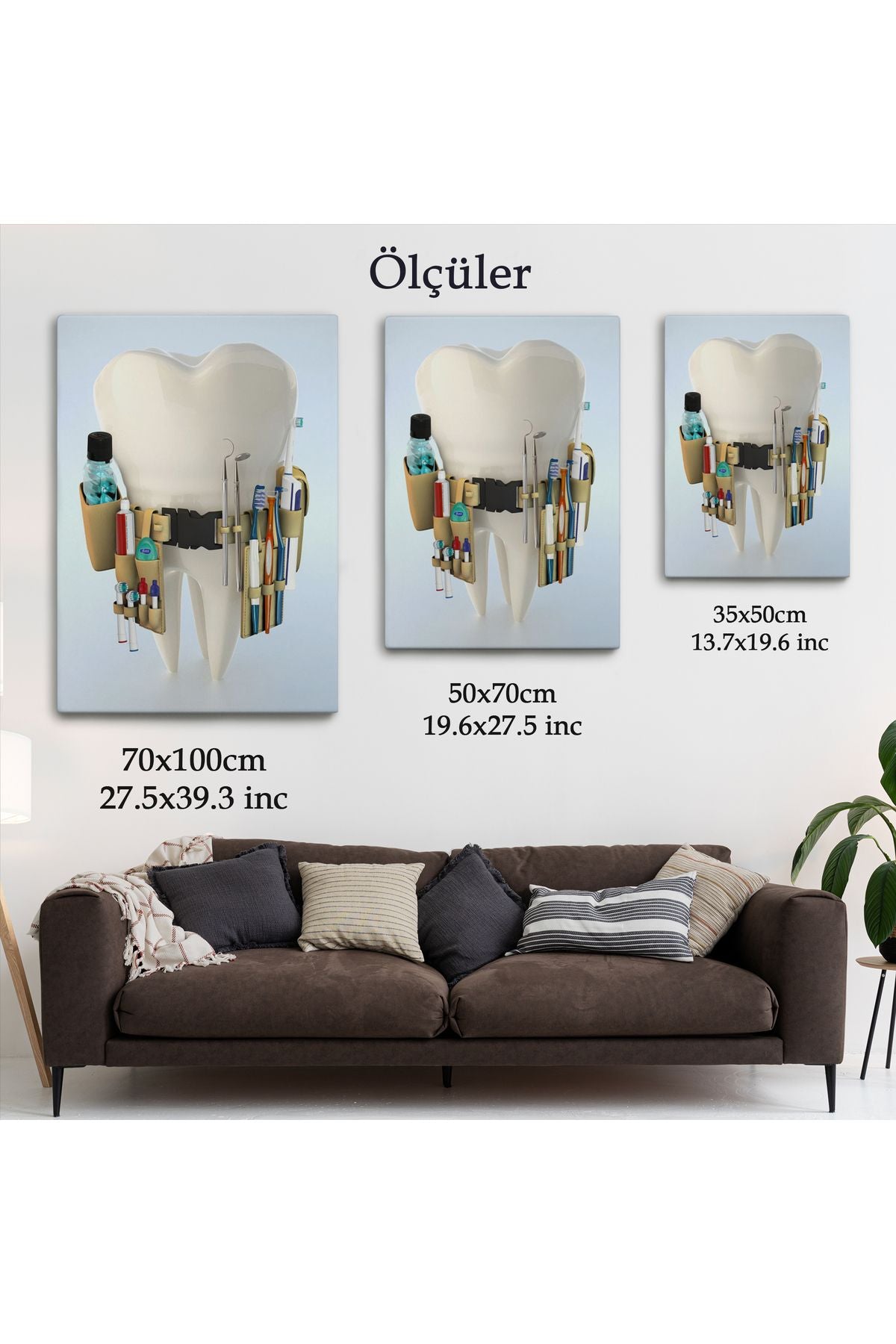 Diş Kliniği, Ağız Bakım Ofisi Dekorasyonu, Diş Hekimi Kanvas Tablo-5300