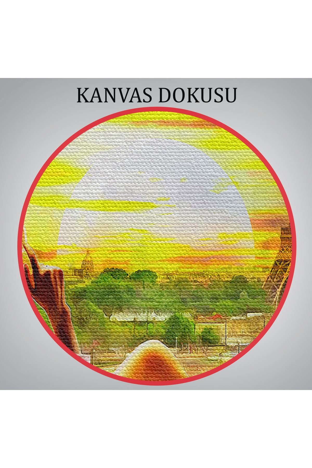 Paris Eyfel Kulesini Seyreden Romantik Çift Kanvas Tablo-3627