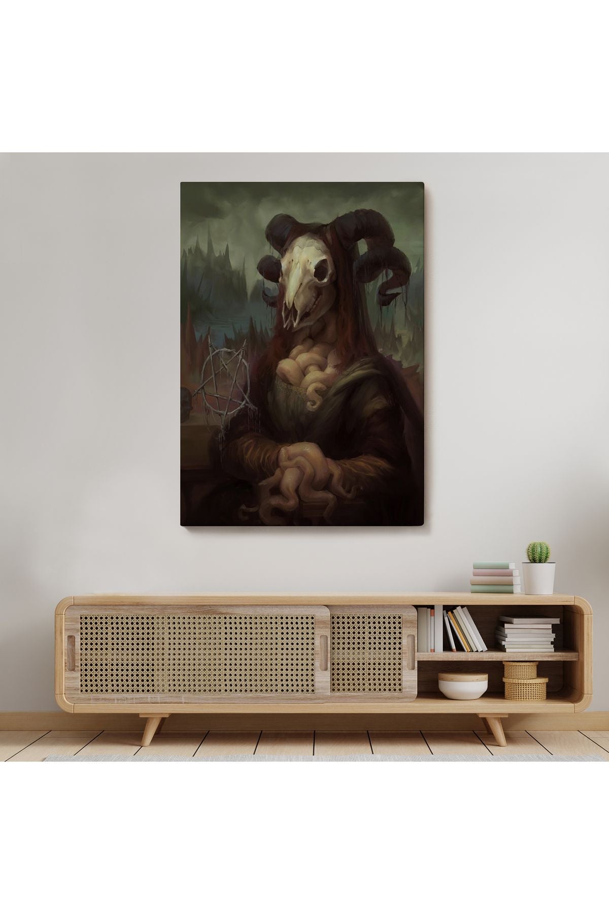 Mona Liza Duruşlu Canavar Duvar Tablosu-6246