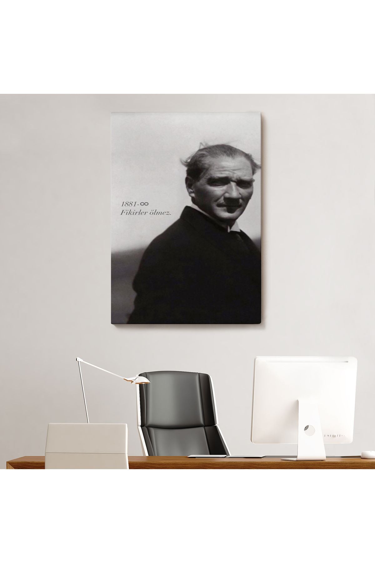Atatürk Portre Tablosu Mustafa Kemal Atatürk Dikdörtgen Dekoratif Kanvas Tablo-FD-128