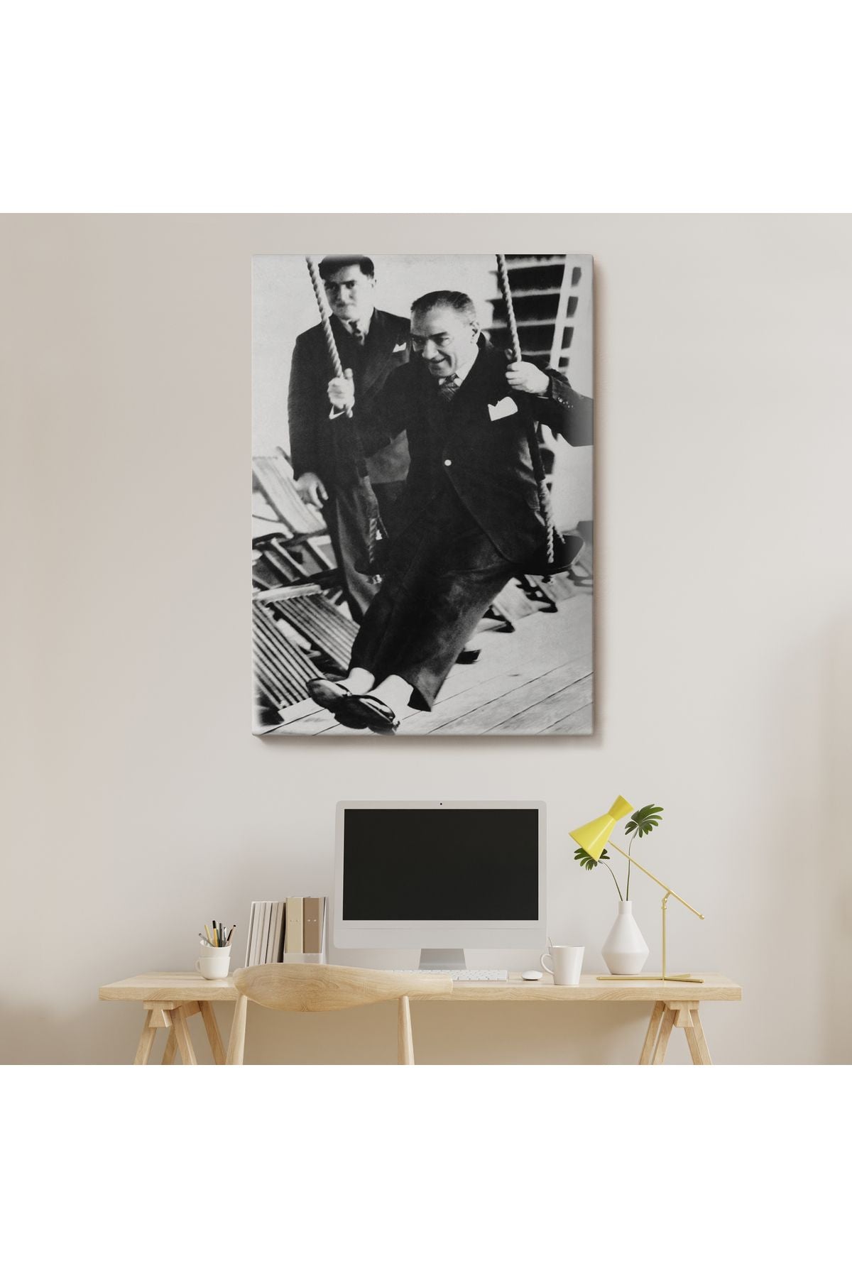 Atatürk Portre Tablosu Mustafa Kemal Atatürk Dikdörtgen Dekoratif Kanvas Tablo-FÜ-146