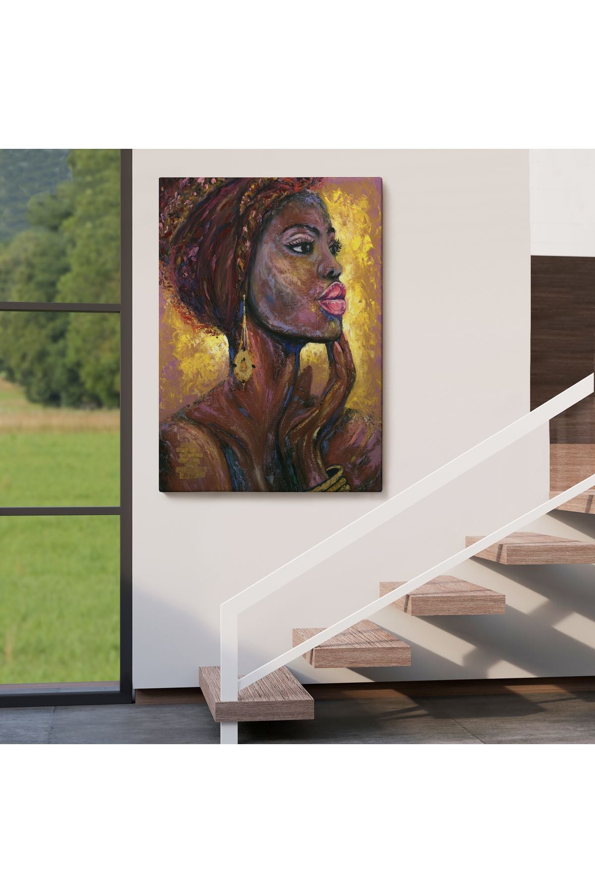 Afrikalı Kadın Portresi Pop Art Duvar Tablosu-6008