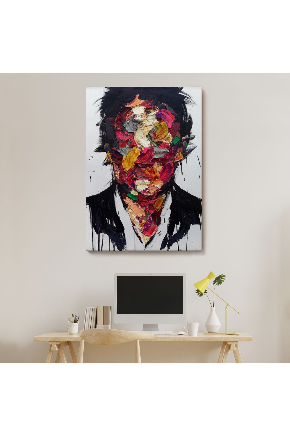 Soyut Yüz Kanvas Tablo, Renkli Yüz Kanvas Sanat Tablo-5220