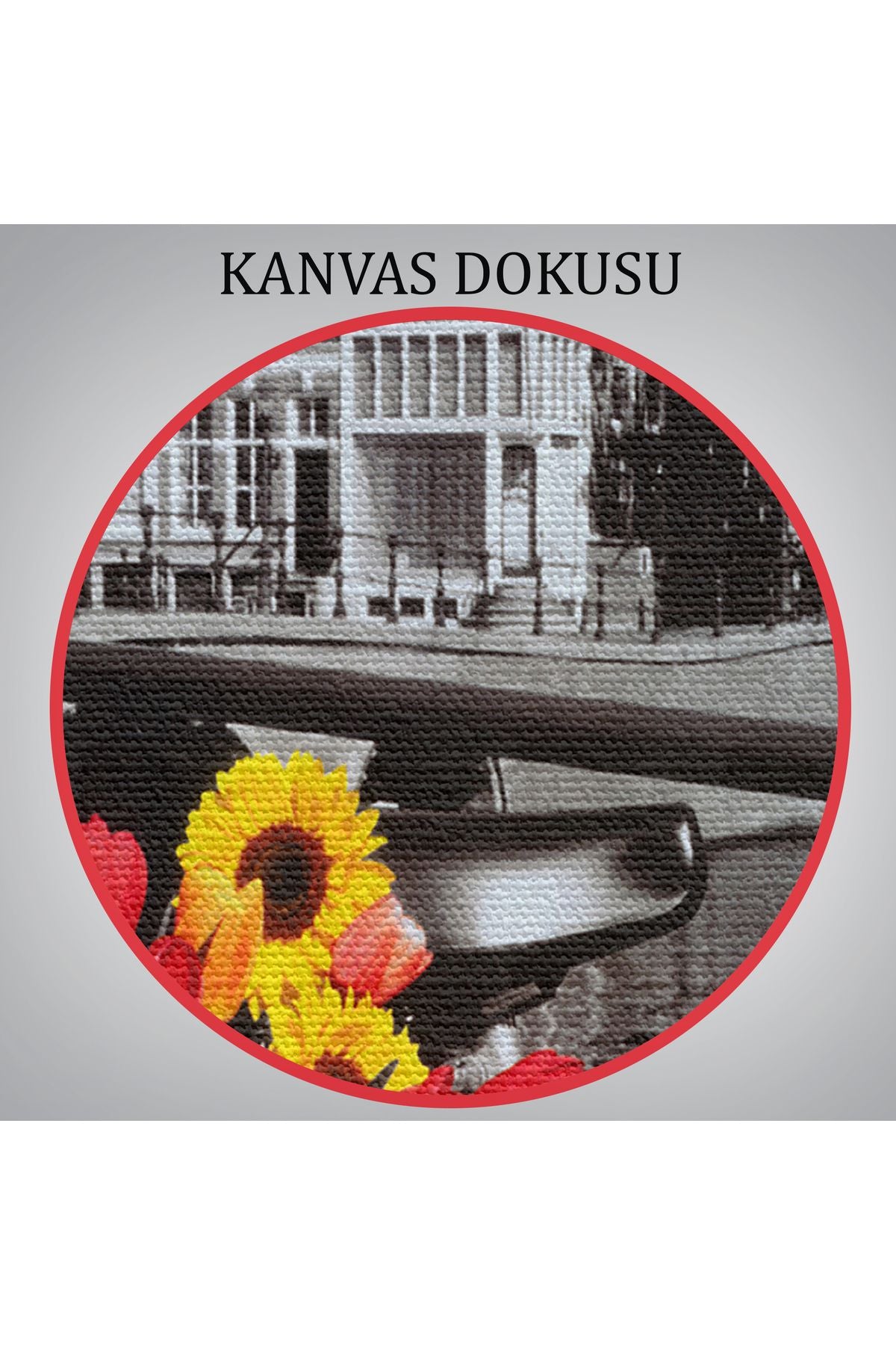 Kanvas Tablo, Duvar Dekoru, Amsterdam Kanalları Bisiklet ve Laleler 6594 BUNGKNV