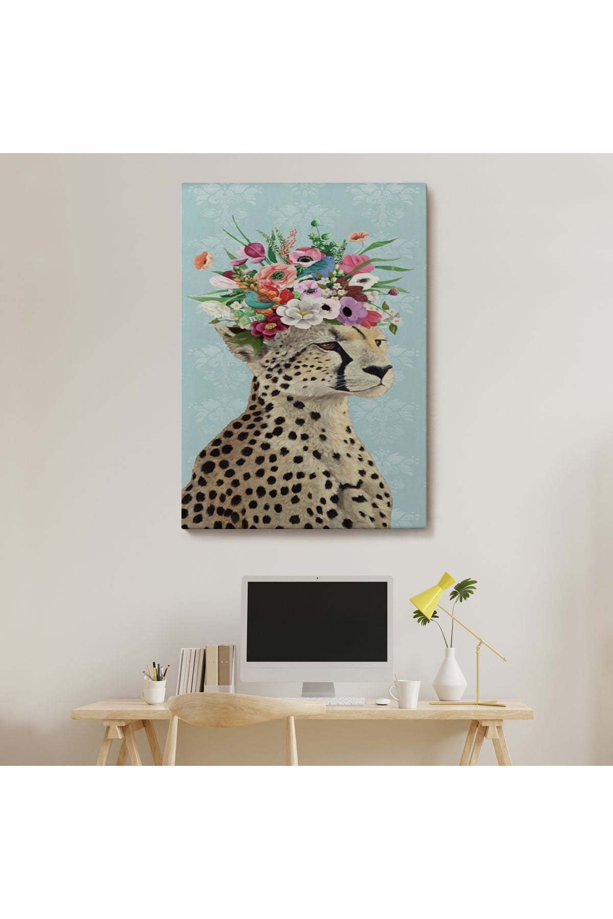 Çiçek Taçlı Sosyetik Çita Tablosu, Kokoş Çıta-6212