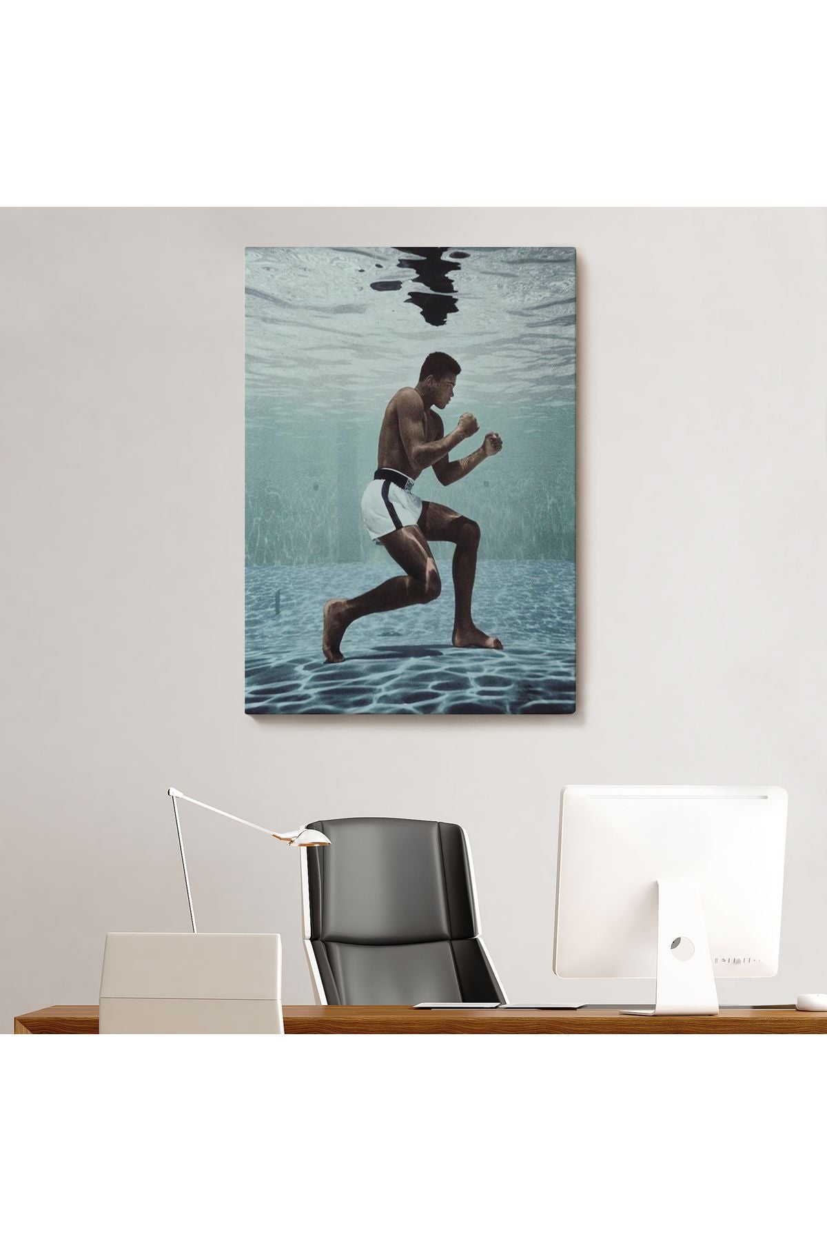 Su Altında Antreman Yapan Boksor Muhammet Ali Duvar Tablosu-6234