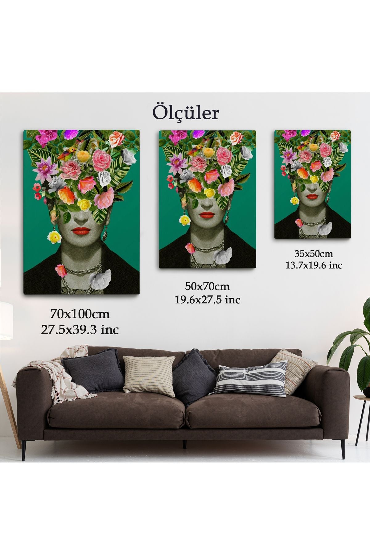 Çiçek Başlı Ünlü Ressam Portresi Kanvas Tablo-5131