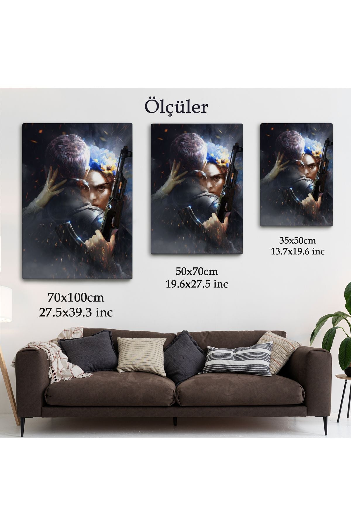 Ağlayan Ukraynalı Savaçcı Kadın Ve Sevgilisi Duvar Tablosu-6279