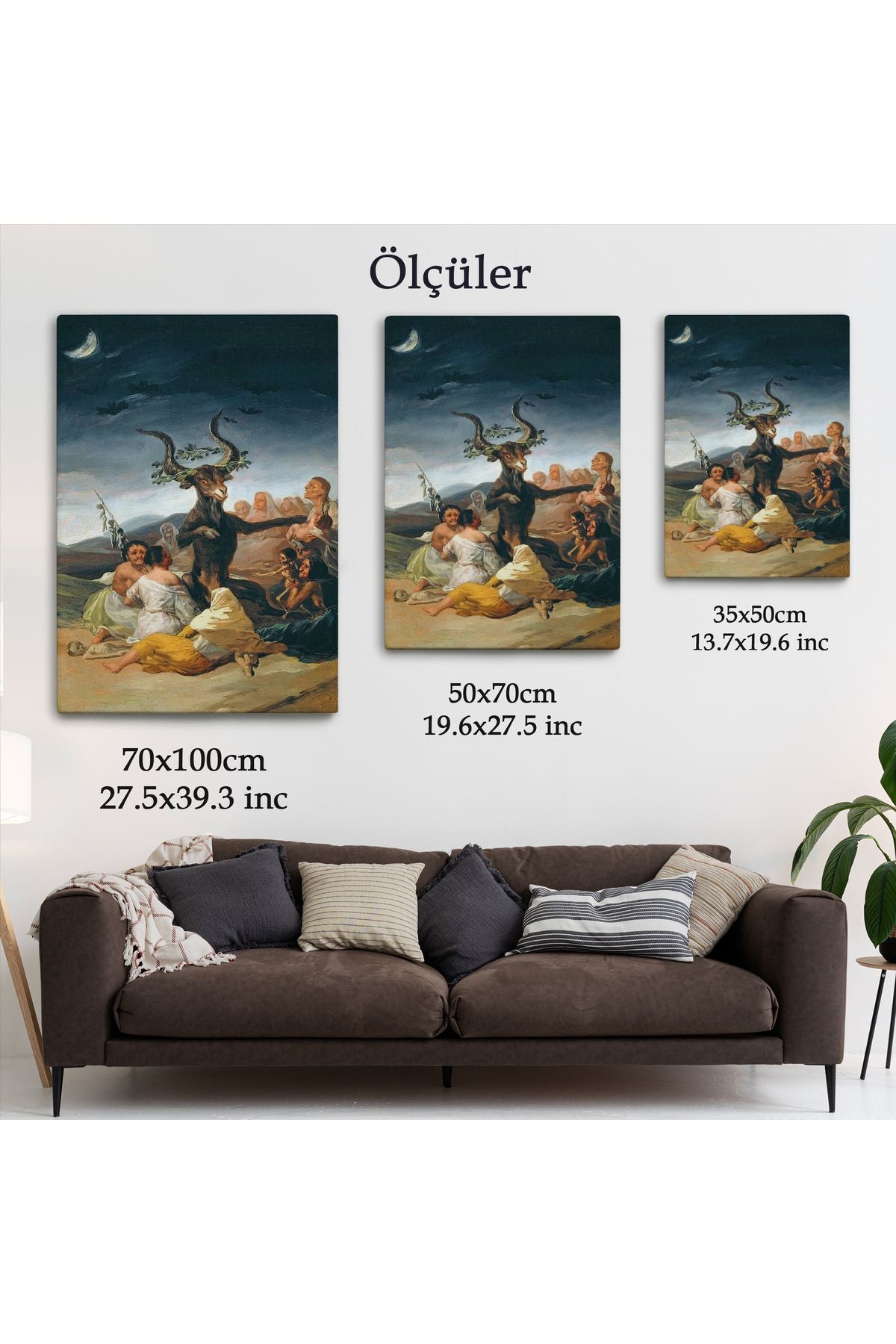 Cadılar Bayramı, Francisco Goya Cadılık Meclisi Sanatı Kanvas Tablo-5270