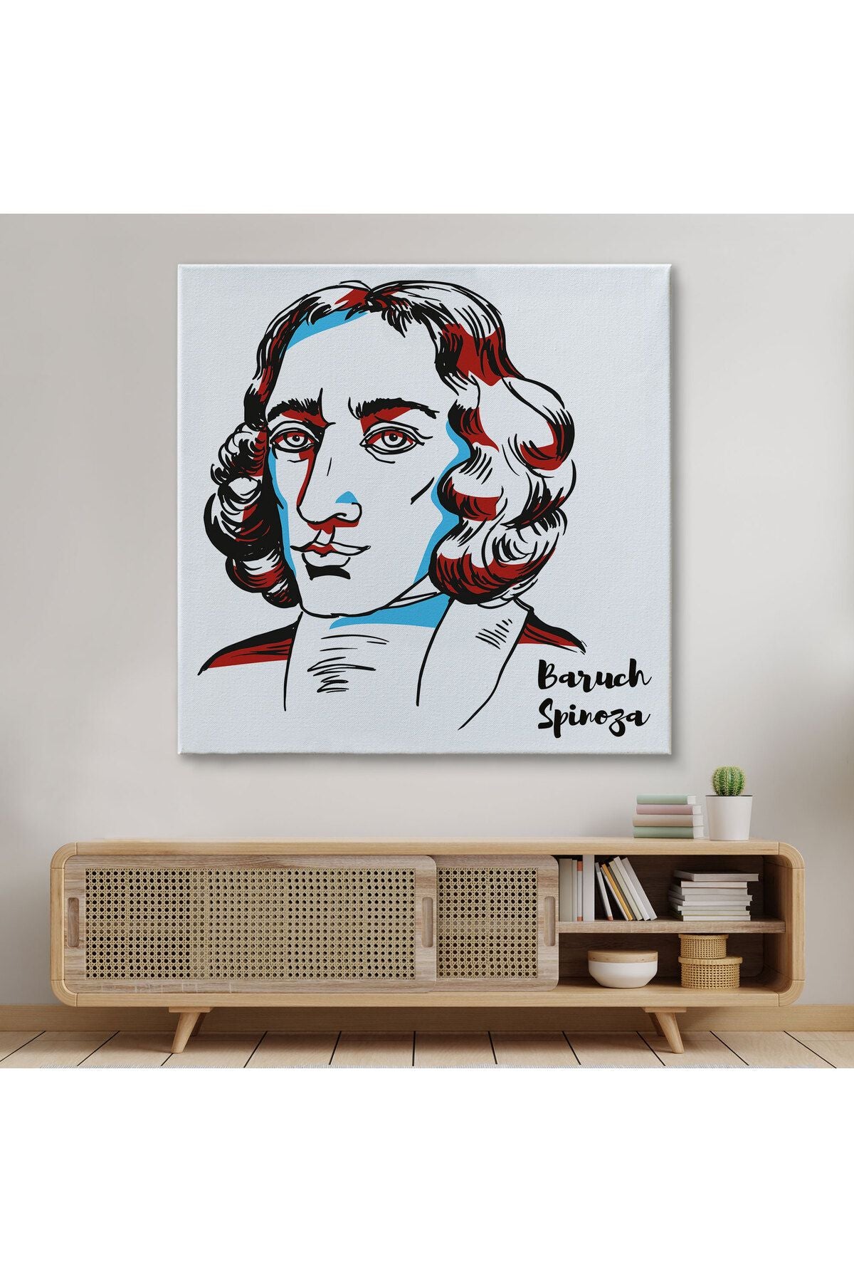 Özel Tasarım Baruch Spinoza Dekoratif Kanvas Tablo-5818