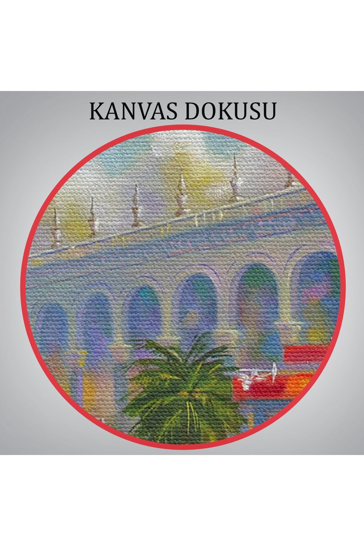 Soçhi Tren İstasyonu Yağlıboya Görünüm Dekoratif Kanvas Duvar Tablosu-3610