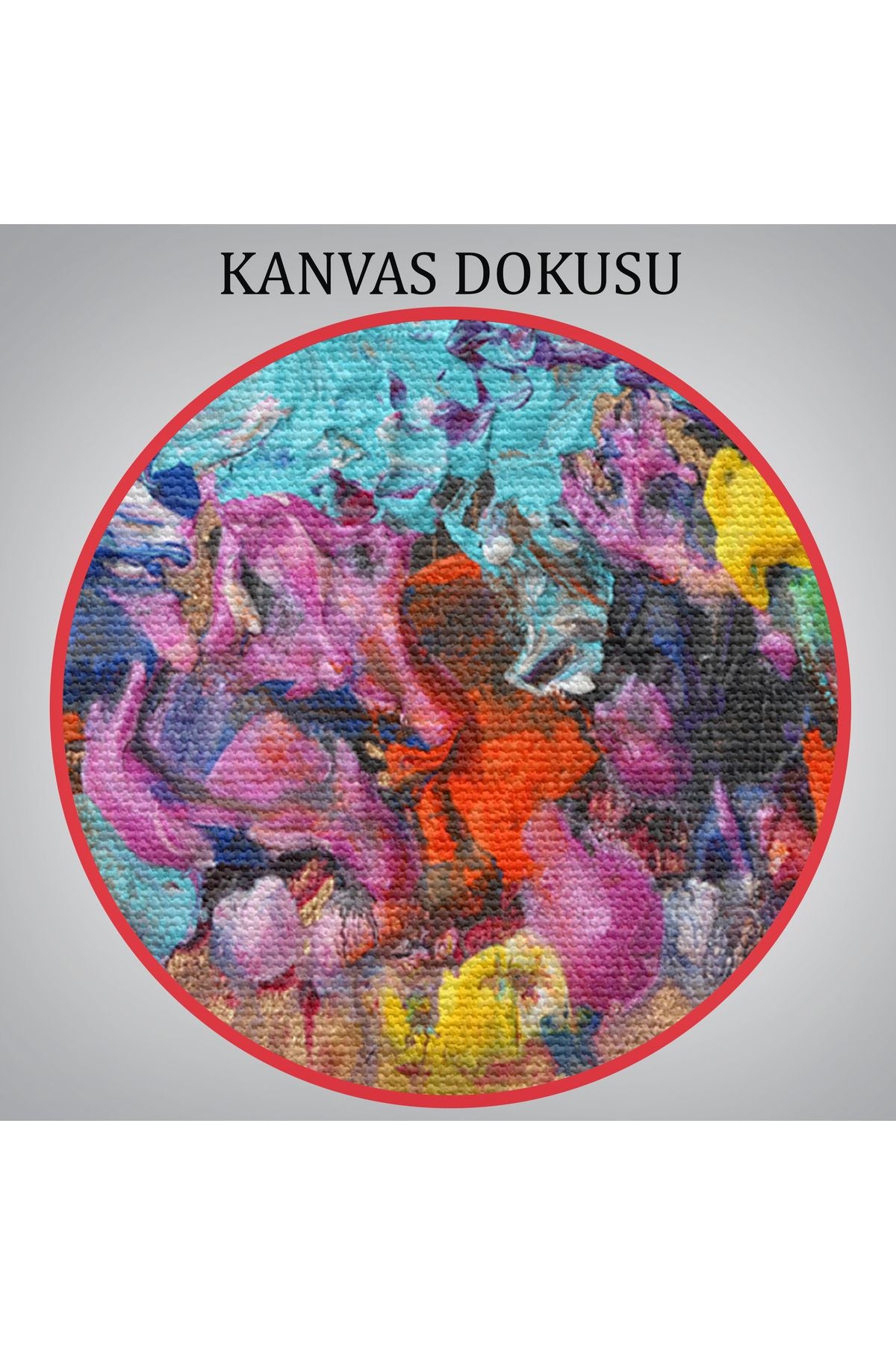 Renkli Akrilik Boyaların Akma Anı Kanvas Tablosu-5048