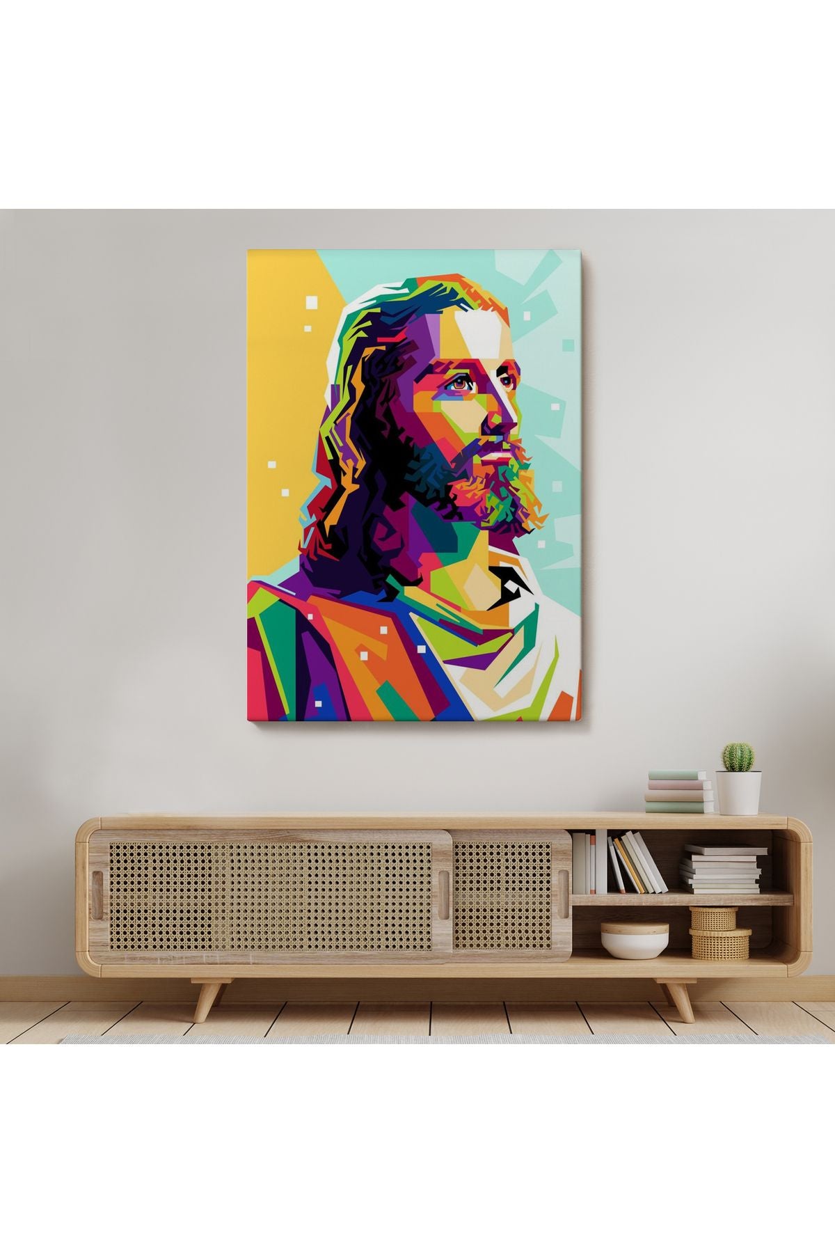 Renkli İsa Mesih Duvar Tablosu, Jesus Christ-6343