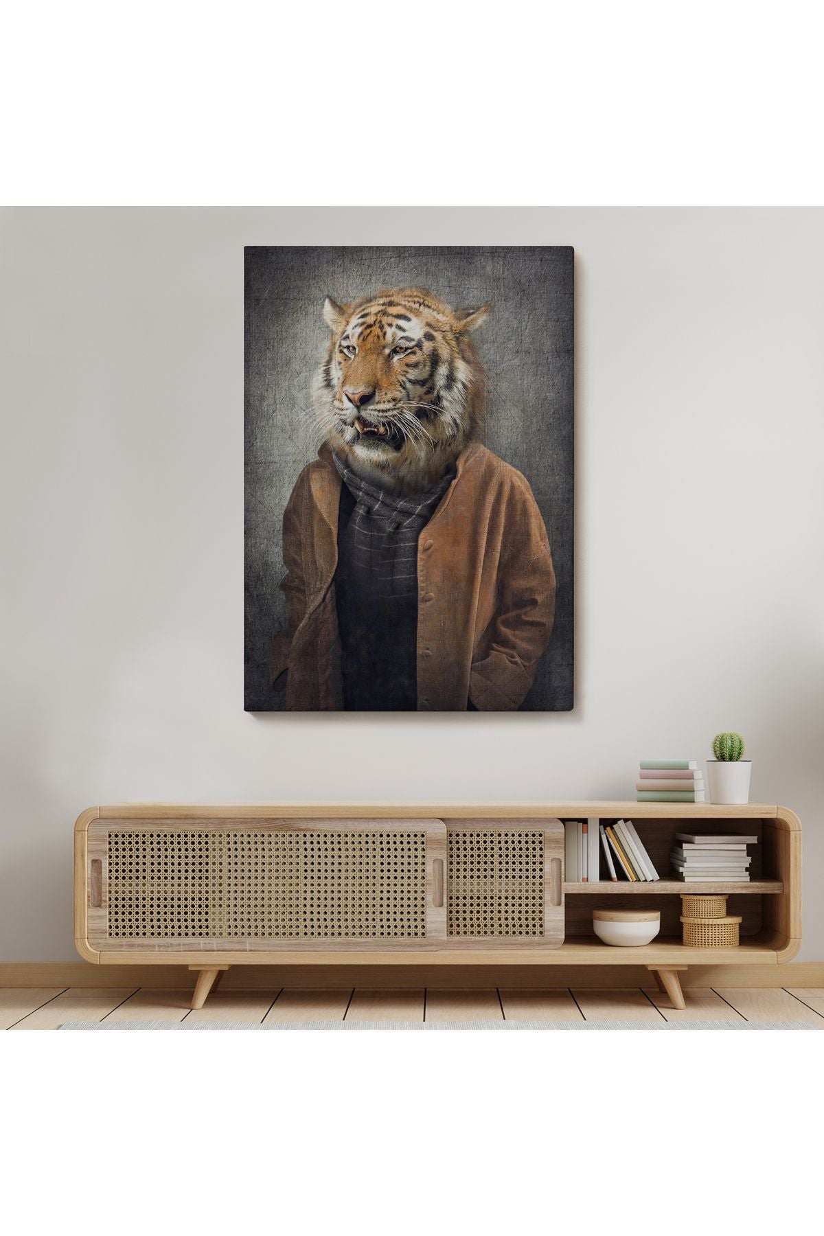 DB Kaplan Kafalı İnsan Kanvas Tablo-4999