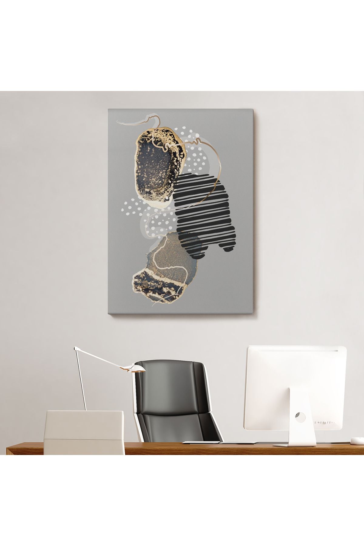 Geometrik Formda Soyut Desenler Dekoratif Kanvas Tablo-5182