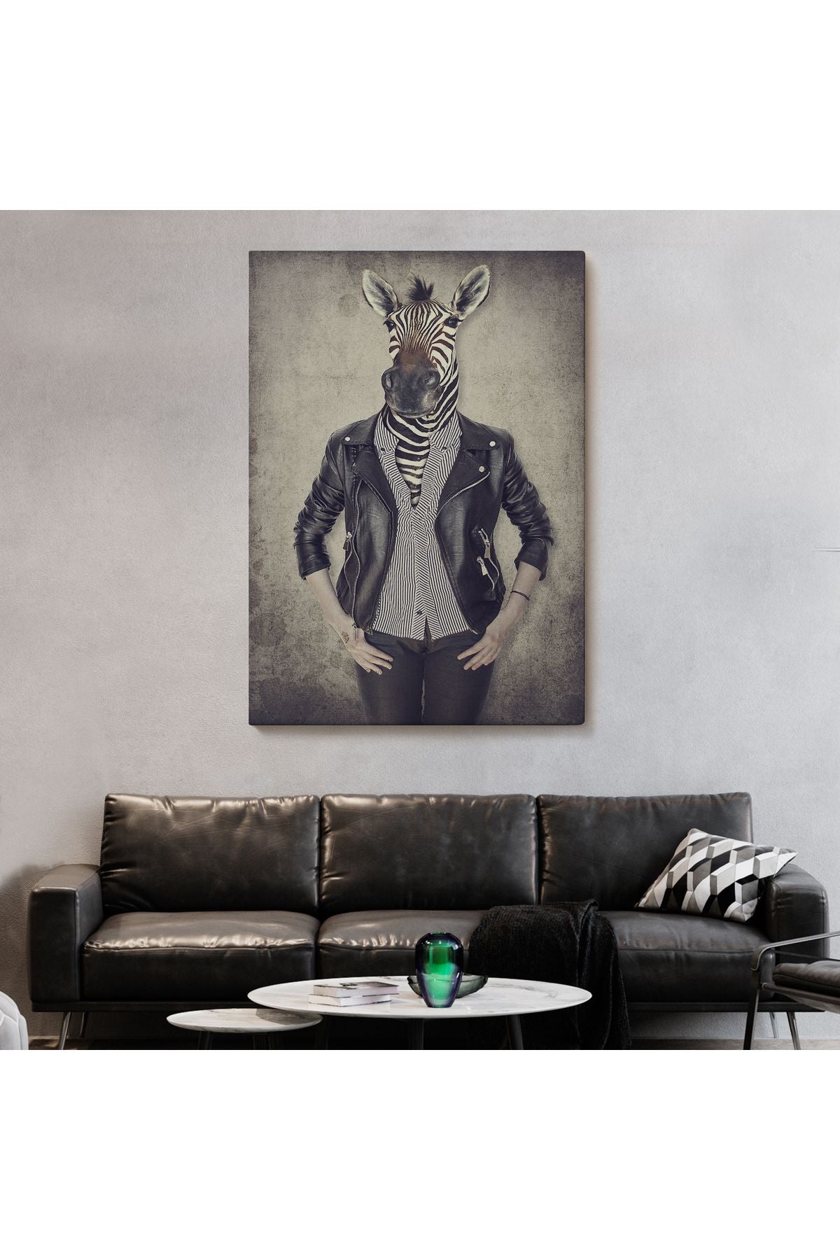Zebra Kafalı İnsan Kanvas Tablo-4982