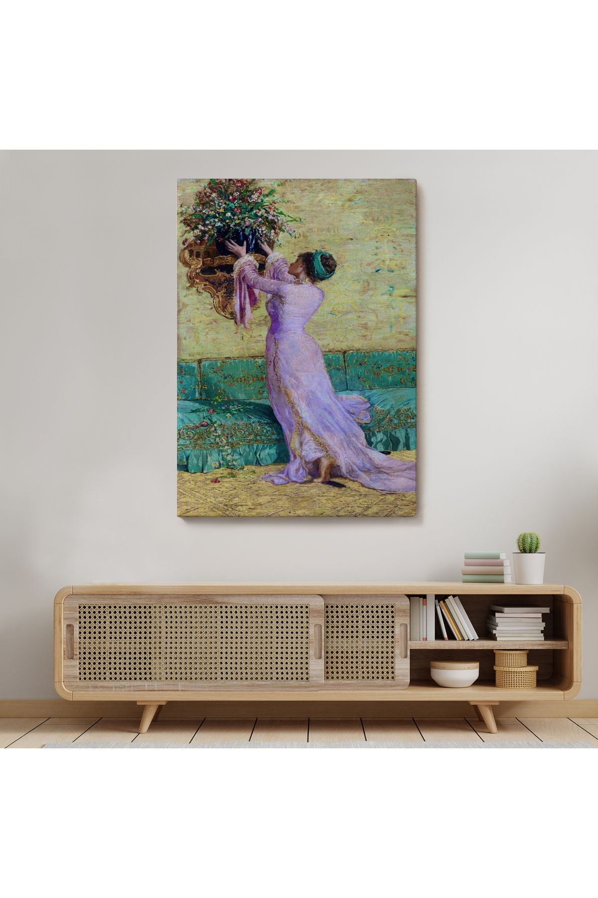 Vazo Yerleştiren Kız Osman Hamdi Bey Kanvas Tablo-5295