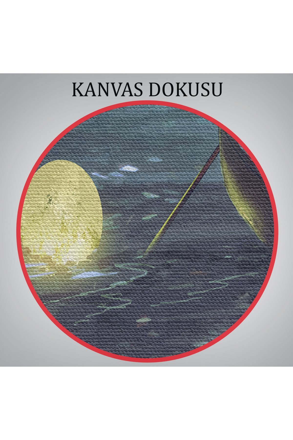 Denize Düşen Ayları Toplayan Adam Yağlıboya Görünüm Tablo-3575