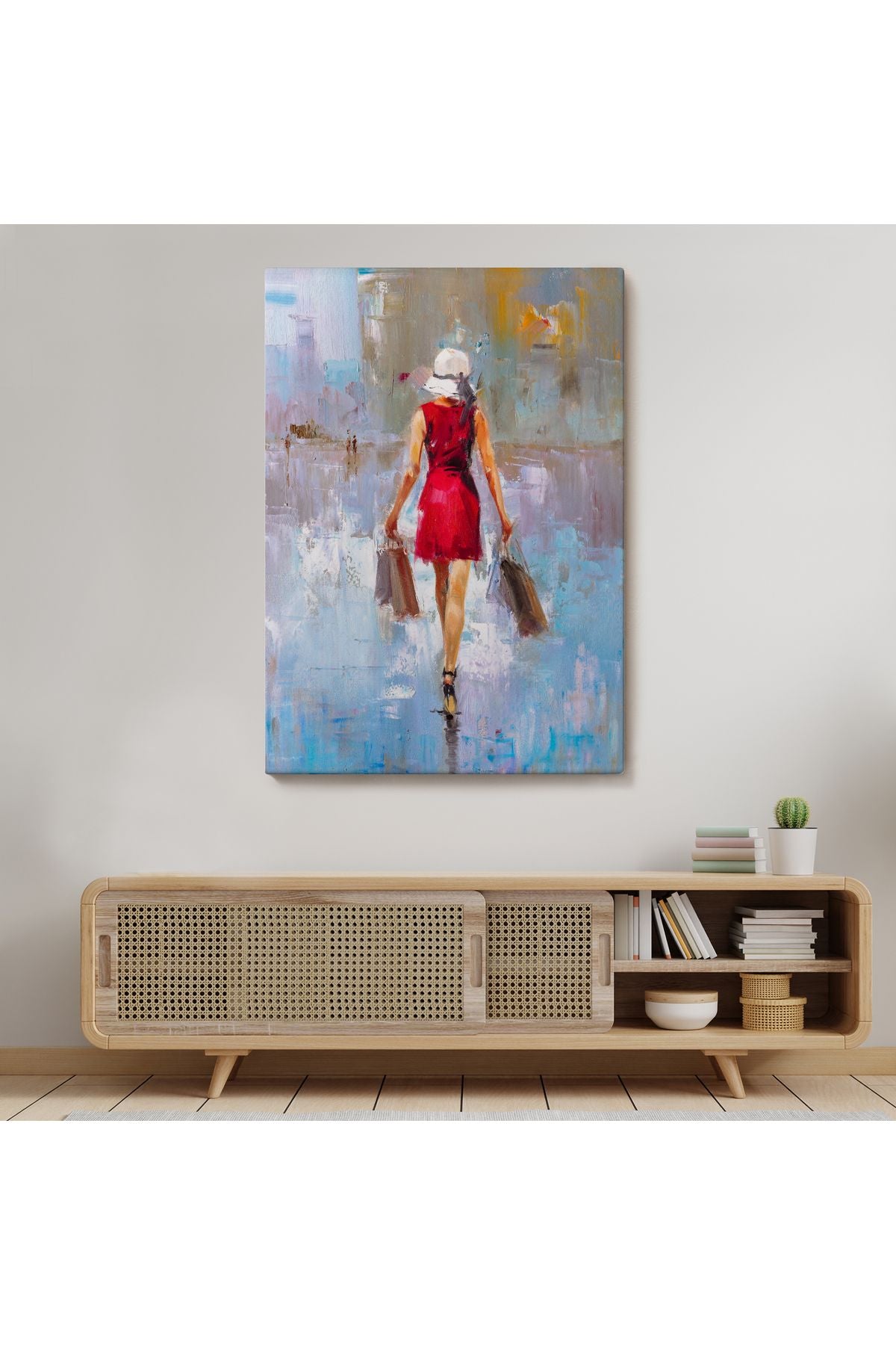 Terk Eden Kadın Yağlıboya Görünüm Dekoratif Kanvas Duvar Tablosu-5956