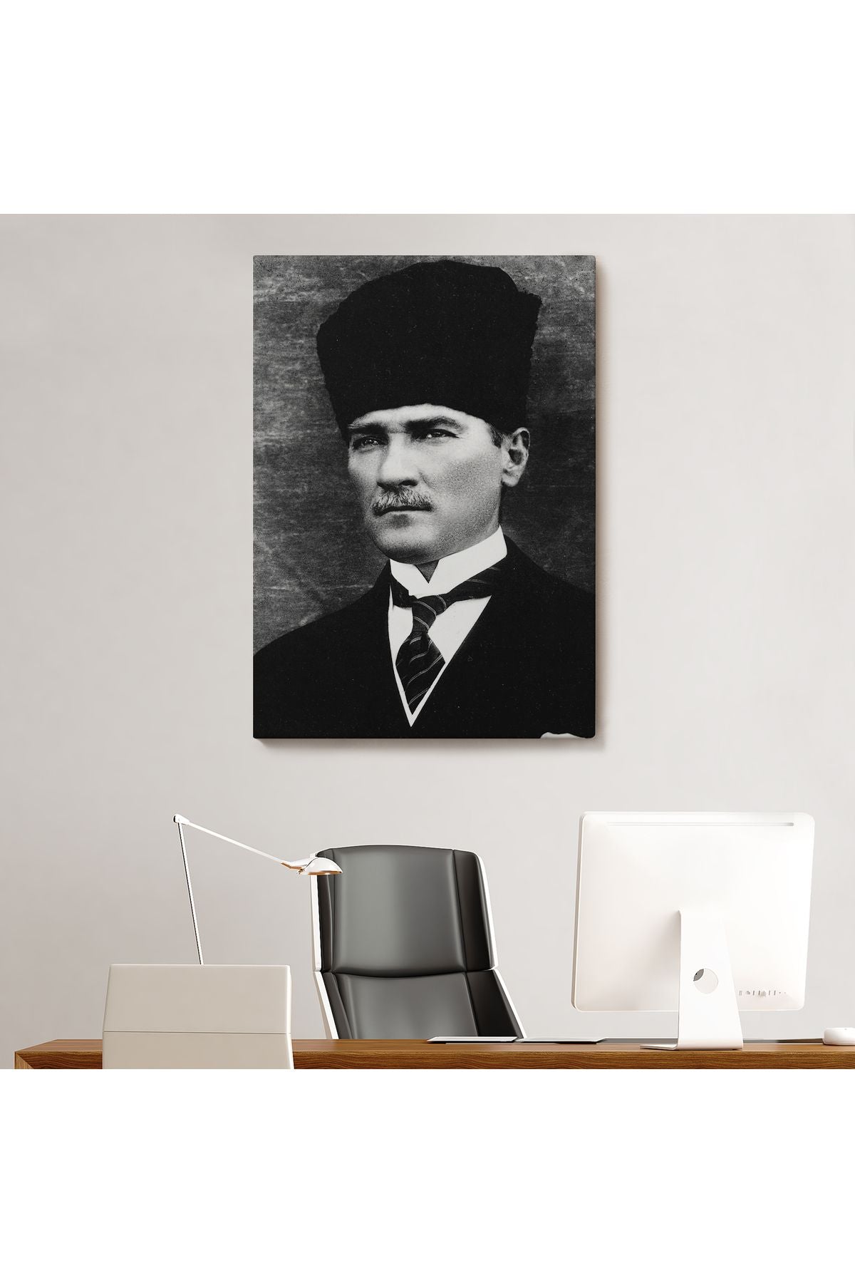 Atatürk Portre Tablosu Mustafa Kemal Atatürk Dikdörtgen Dekoratif Kanvas Tablo-CJ-60