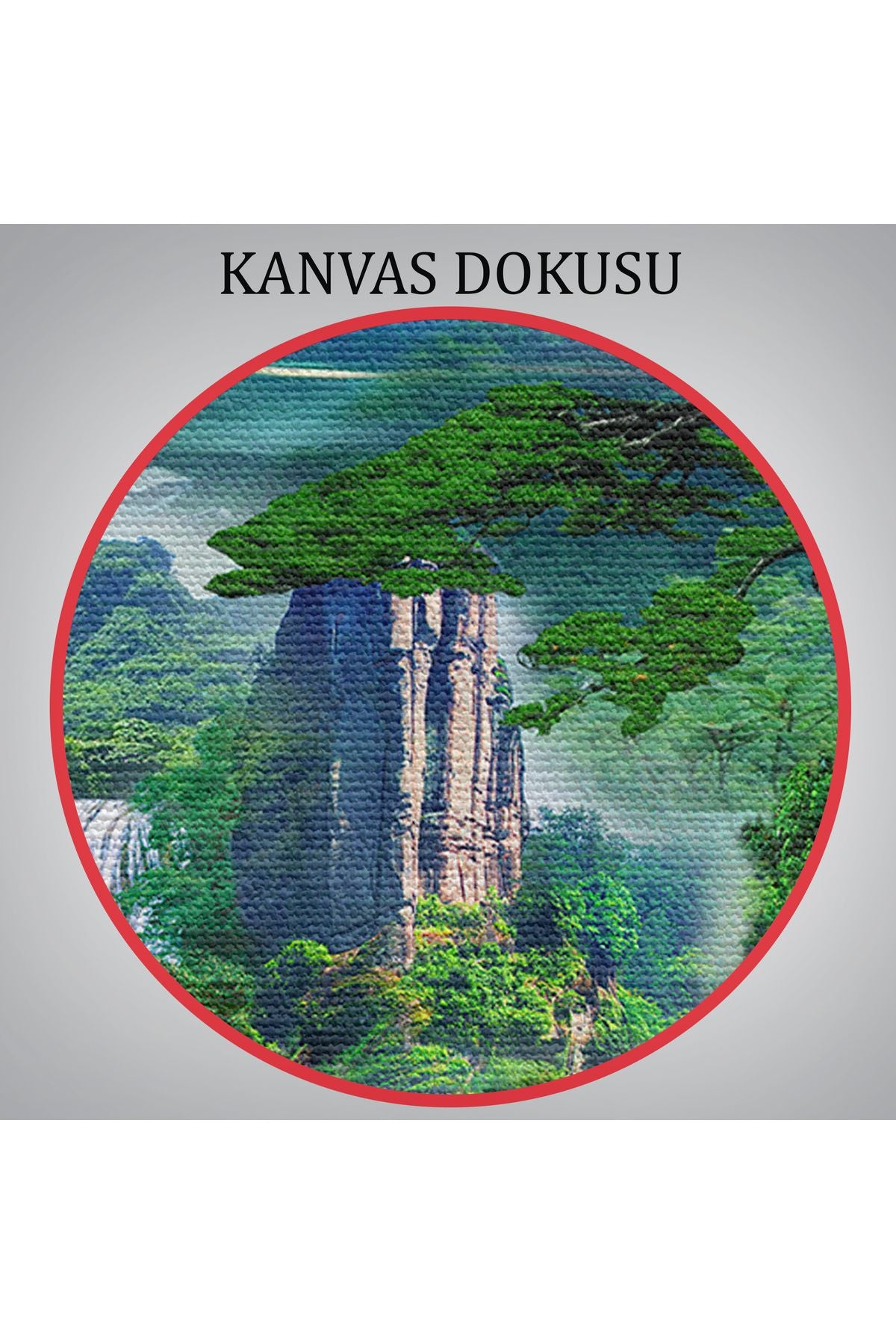 Şelale Manzaralı Dekoratif Kanvas Duvar Tablosu-3676