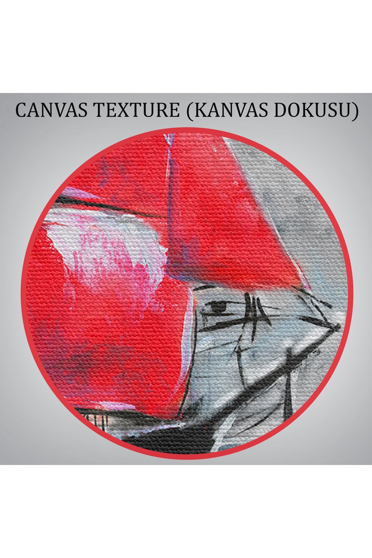 Okyanustaki Kırmızı Yelkenli Duvar Tablosu-1205